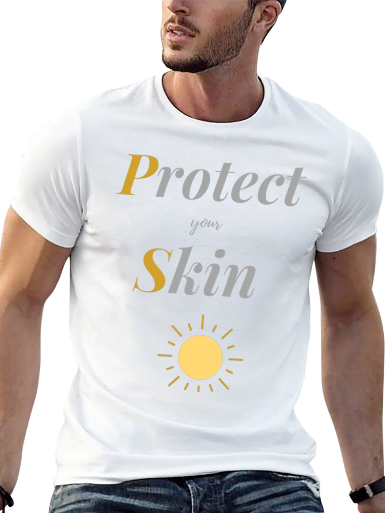 Protect Your Skin Sun Graphic Tee - Black