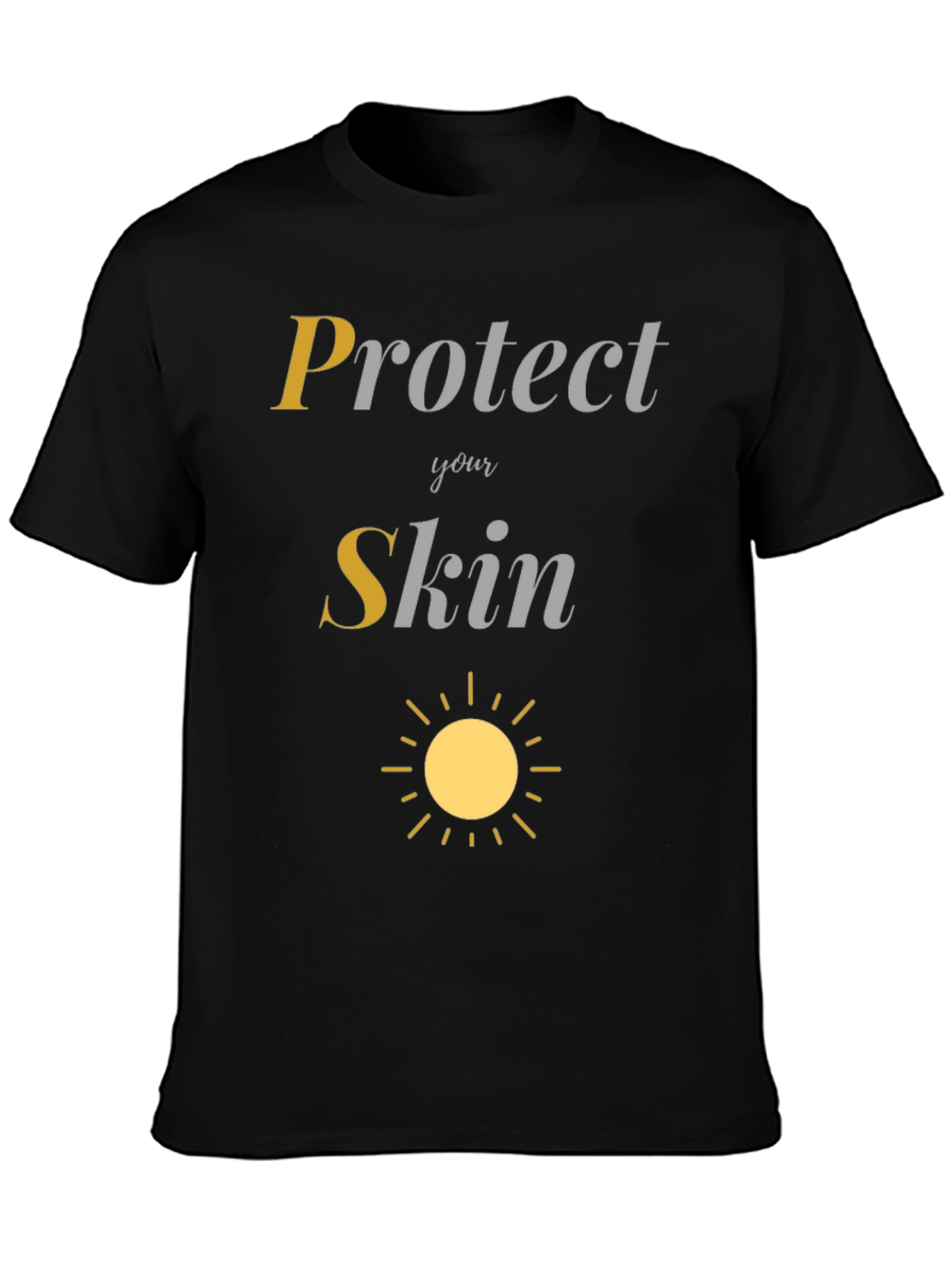 Protect Your Skin Sun Graphic Tee - Black