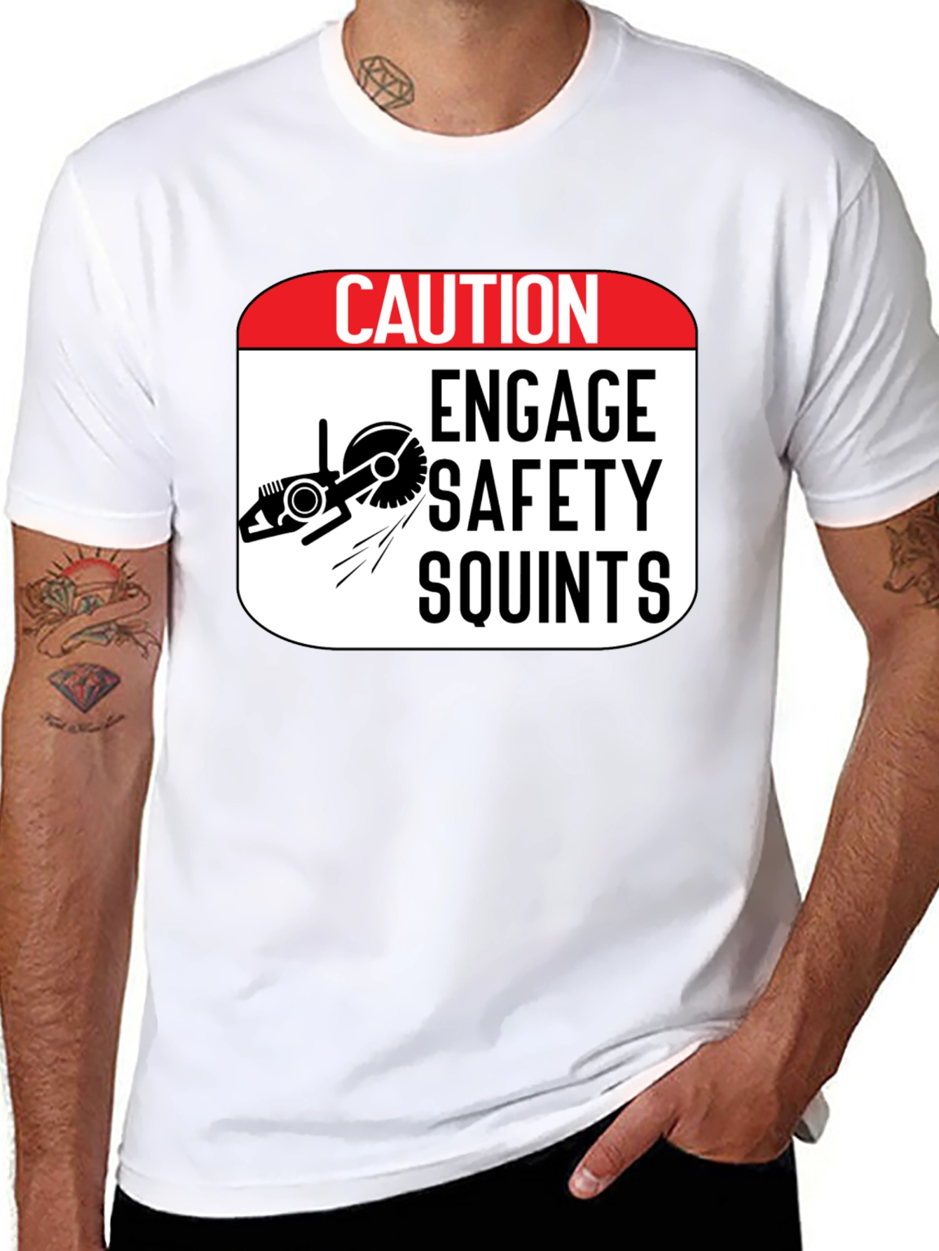 Caution Engage Safety Squints Graphic T-Shirt