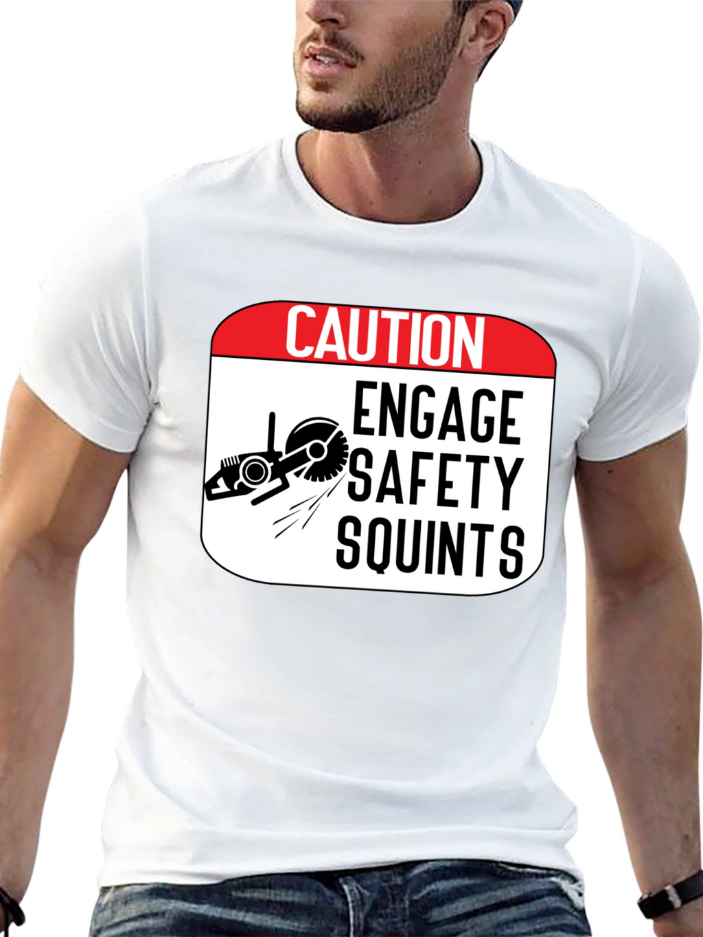 Caution Engage Safety Squints Graphic T-Shirt