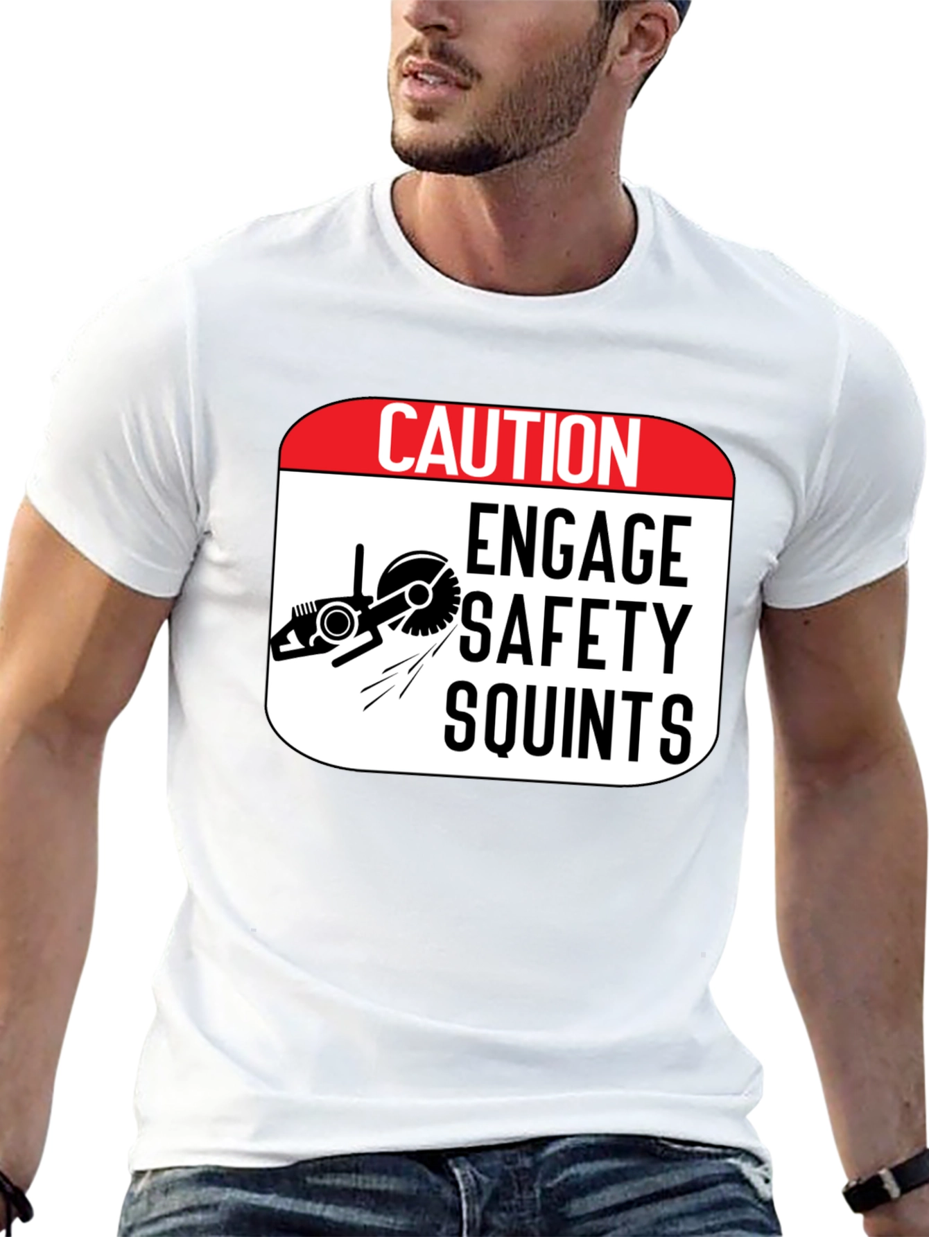 Caution Engage Safety Squints Graphic T-Shirt