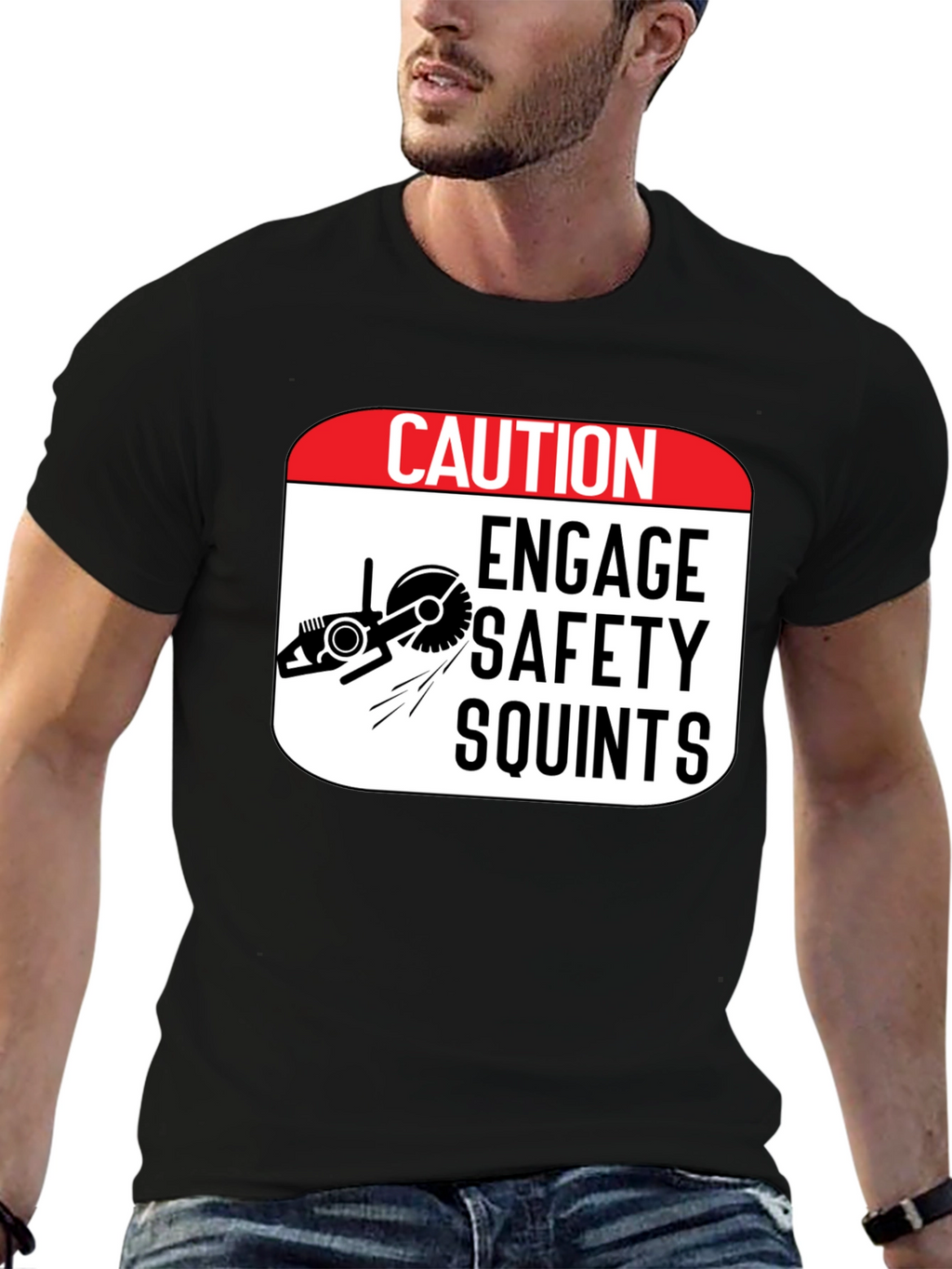 Caution Engage Safety Squints Graphic T-Shirt