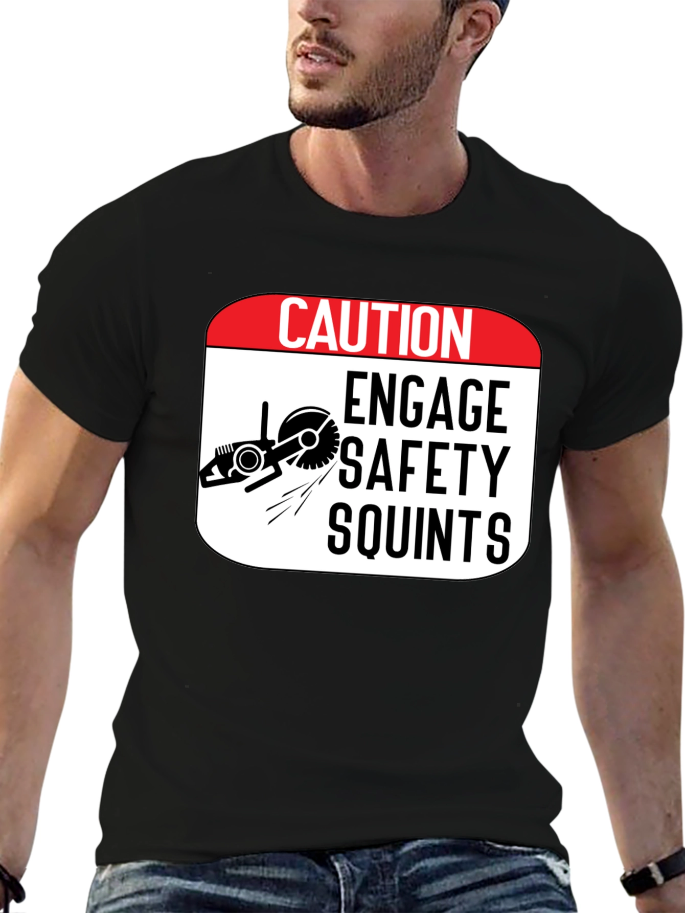 Caution Engage Safety Squints Graphic T-Shirt