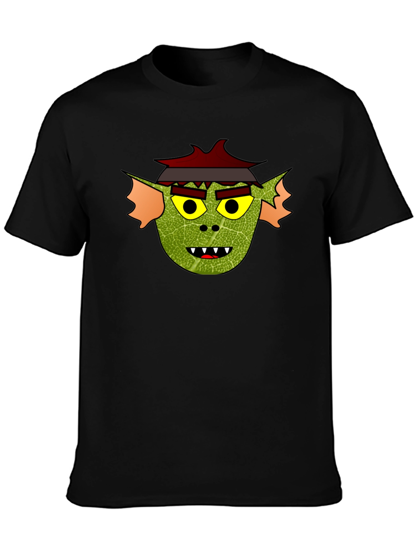 Yokai Face Graphic Tee - Soft Black Cotton