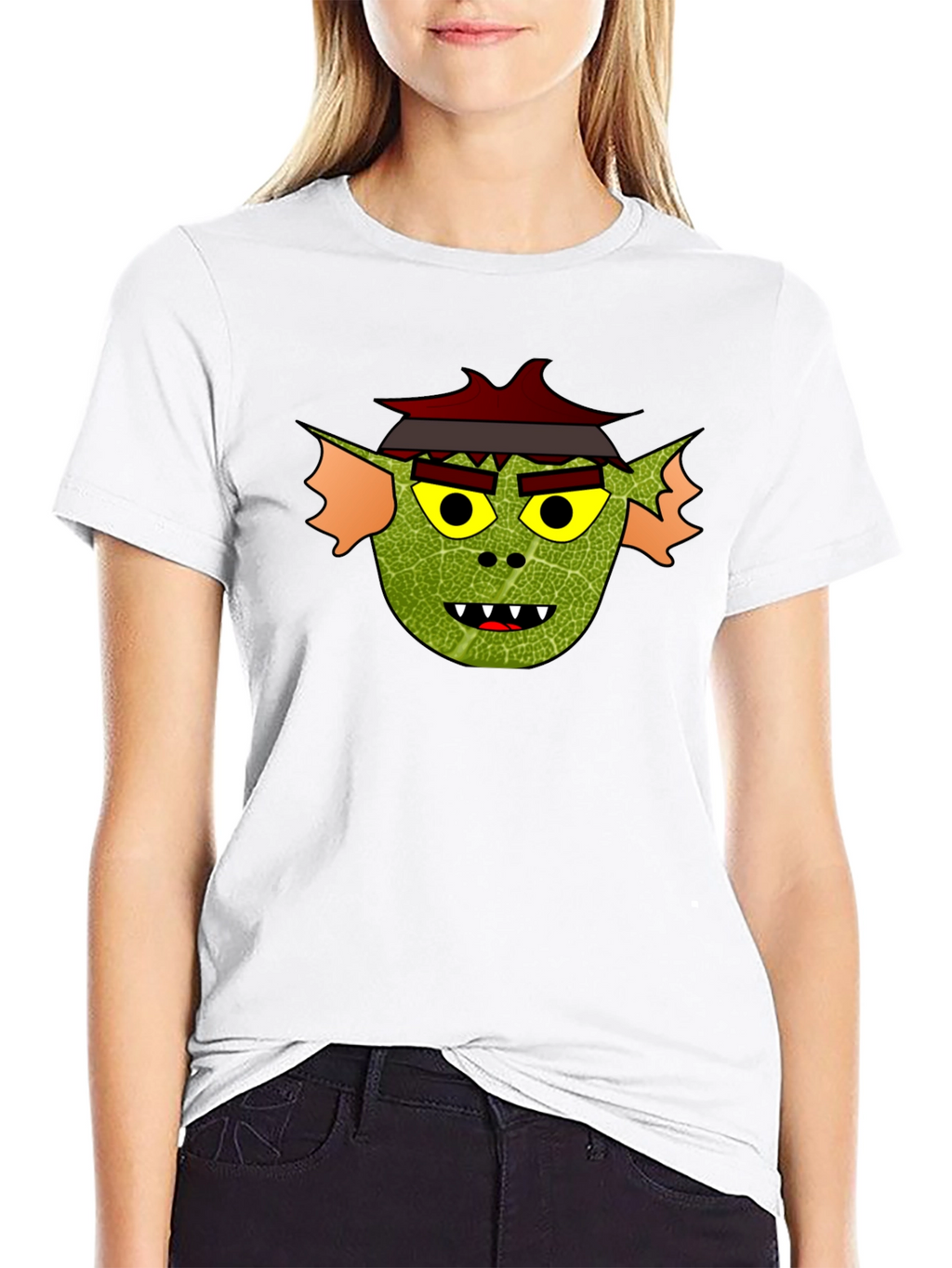 Yokai Face Graphic Tee - Soft Black Cotton