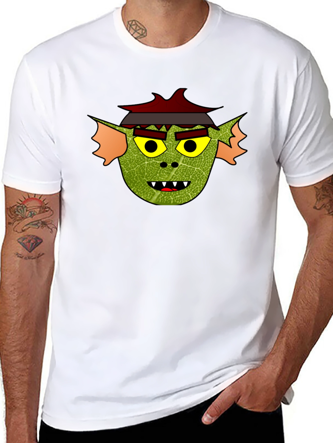 Yokai Face Graphic Tee - Soft Black Cotton
