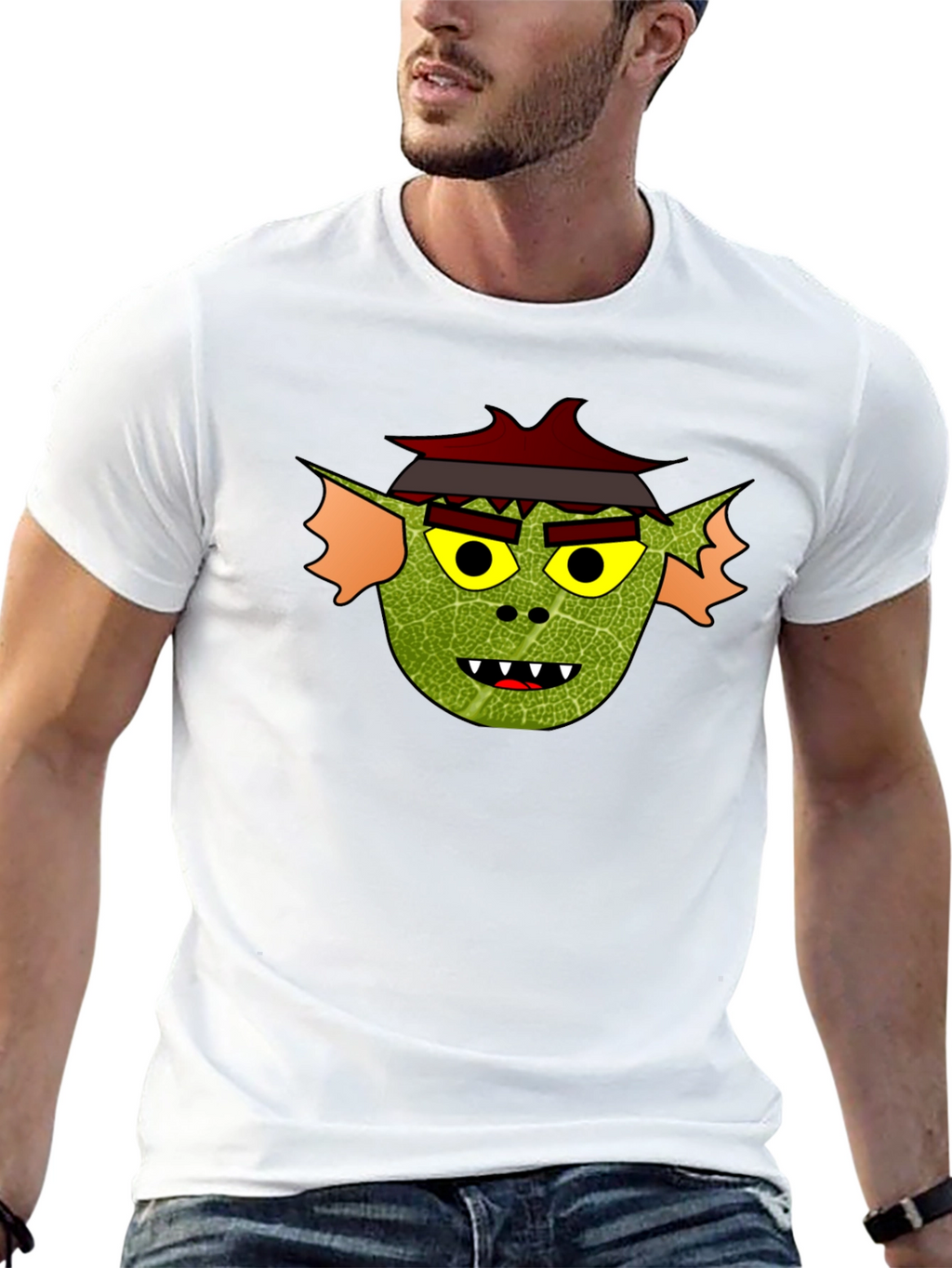 Yokai Face Graphic Tee - Soft Black Cotton