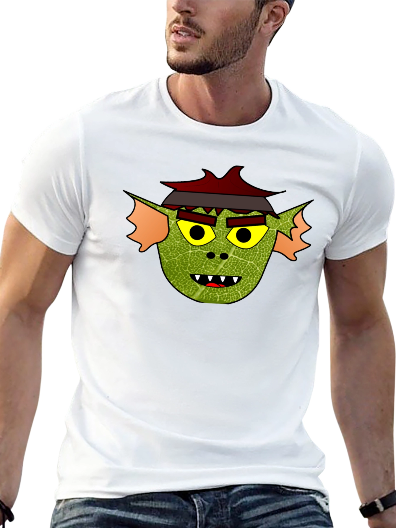 Yokai Face Graphic Tee - Soft Black Cotton