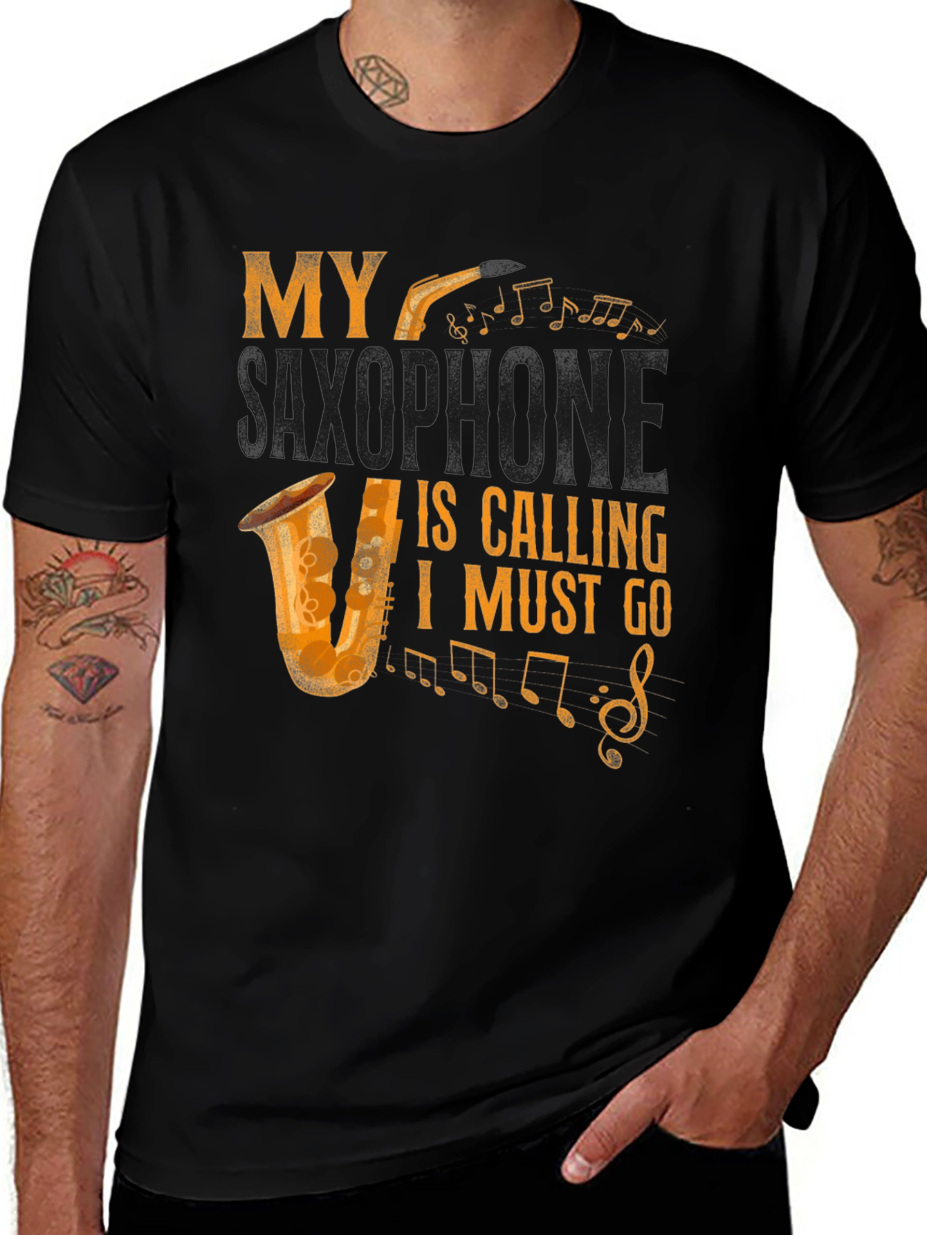 My Saxophone Is Calling Mens Graphic Tee