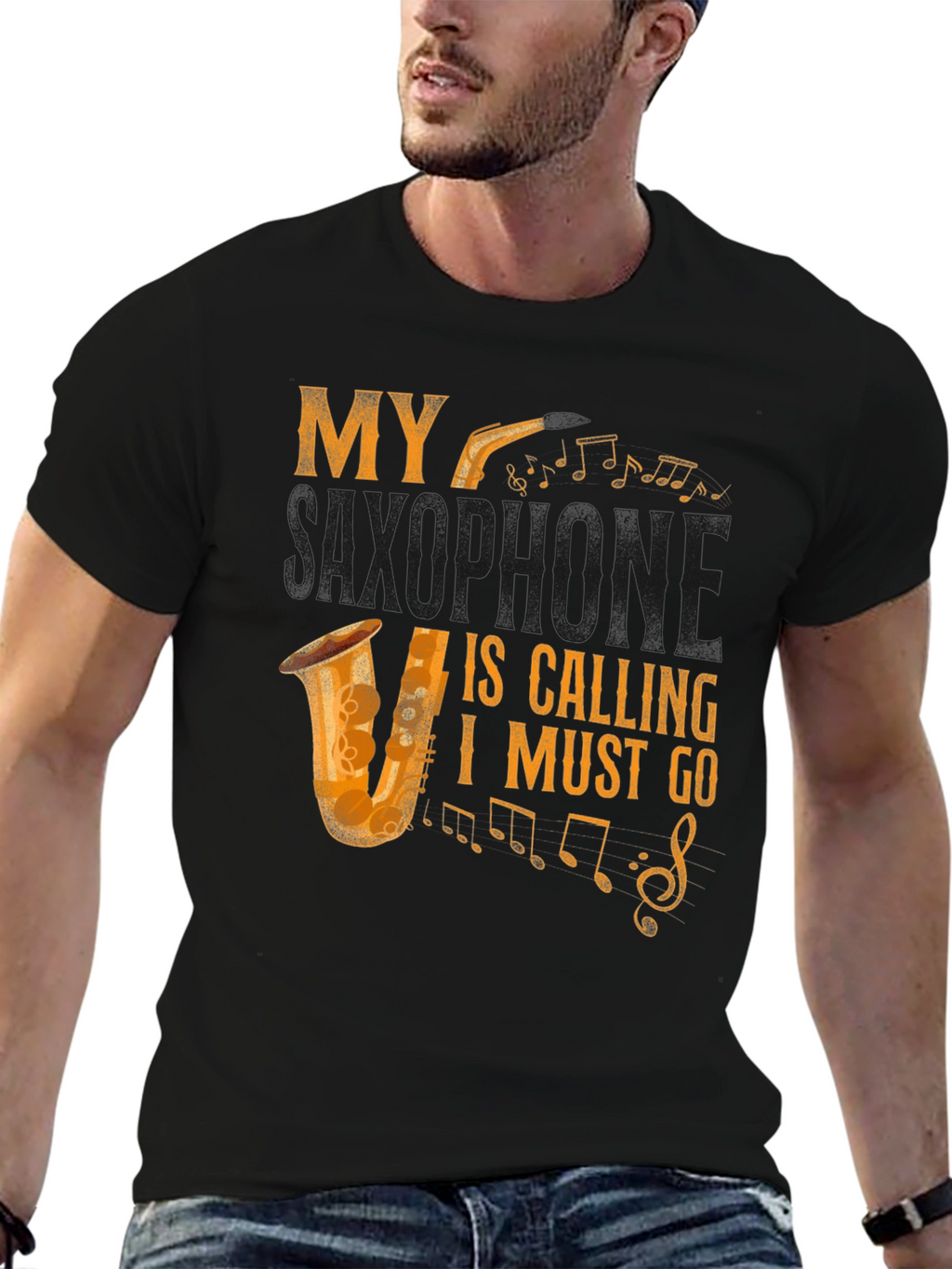 My Saxophone Is Calling Mens Graphic Tee