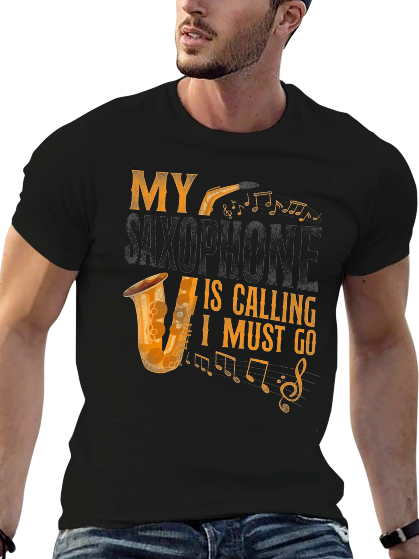 My Saxophone Is Calling Mens Graphic Tee