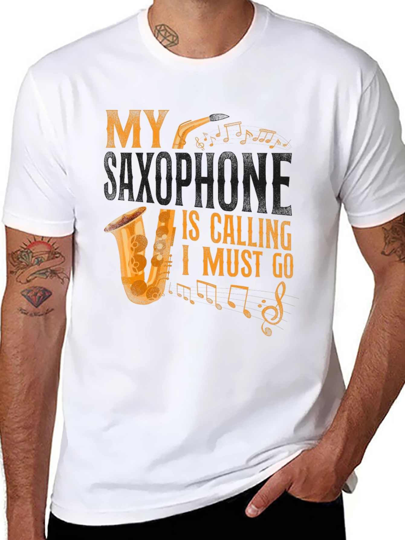 My Saxophone Is Calling Mens Graphic Tee