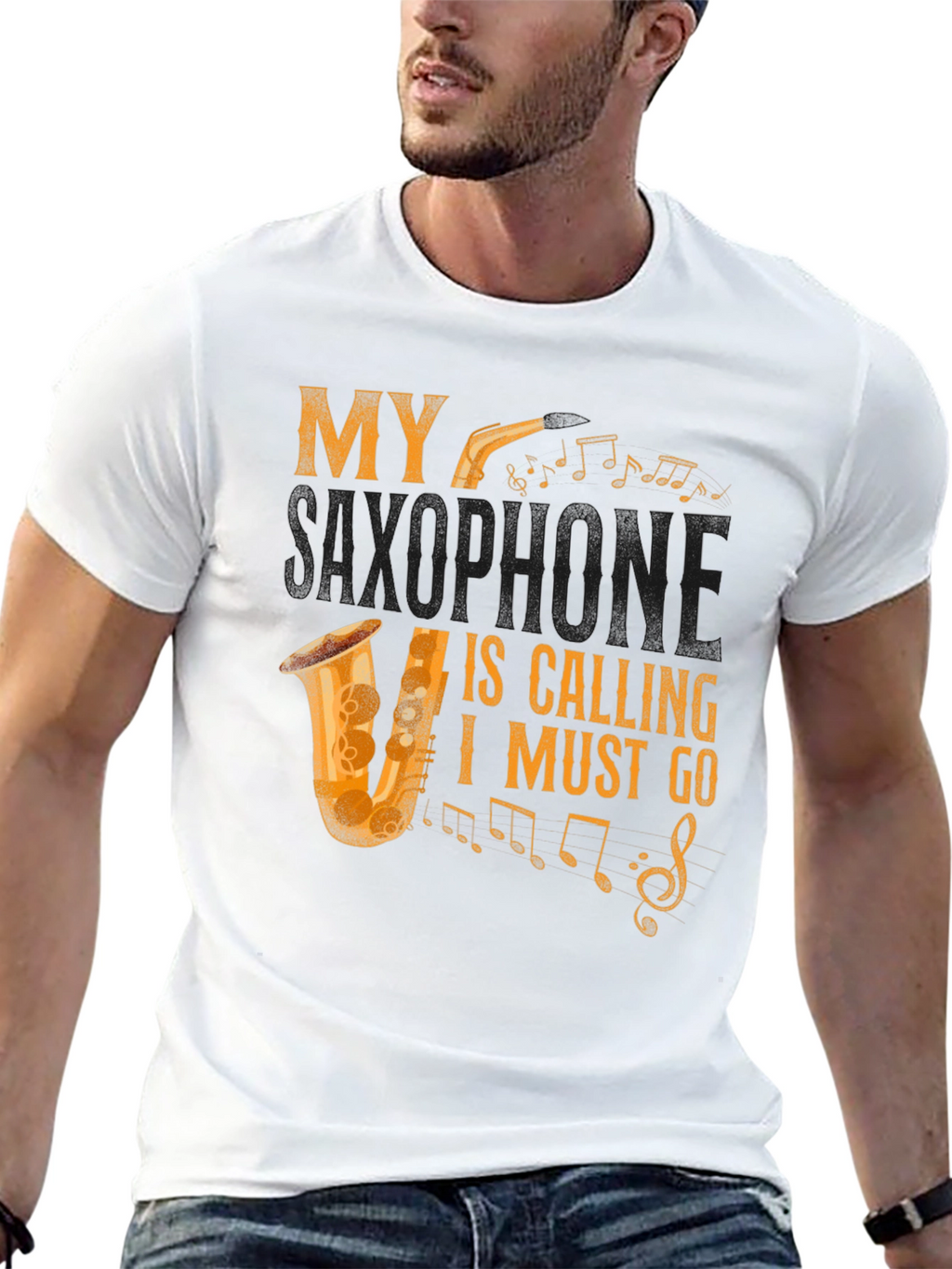 My Saxophone Is Calling Mens Graphic Tee