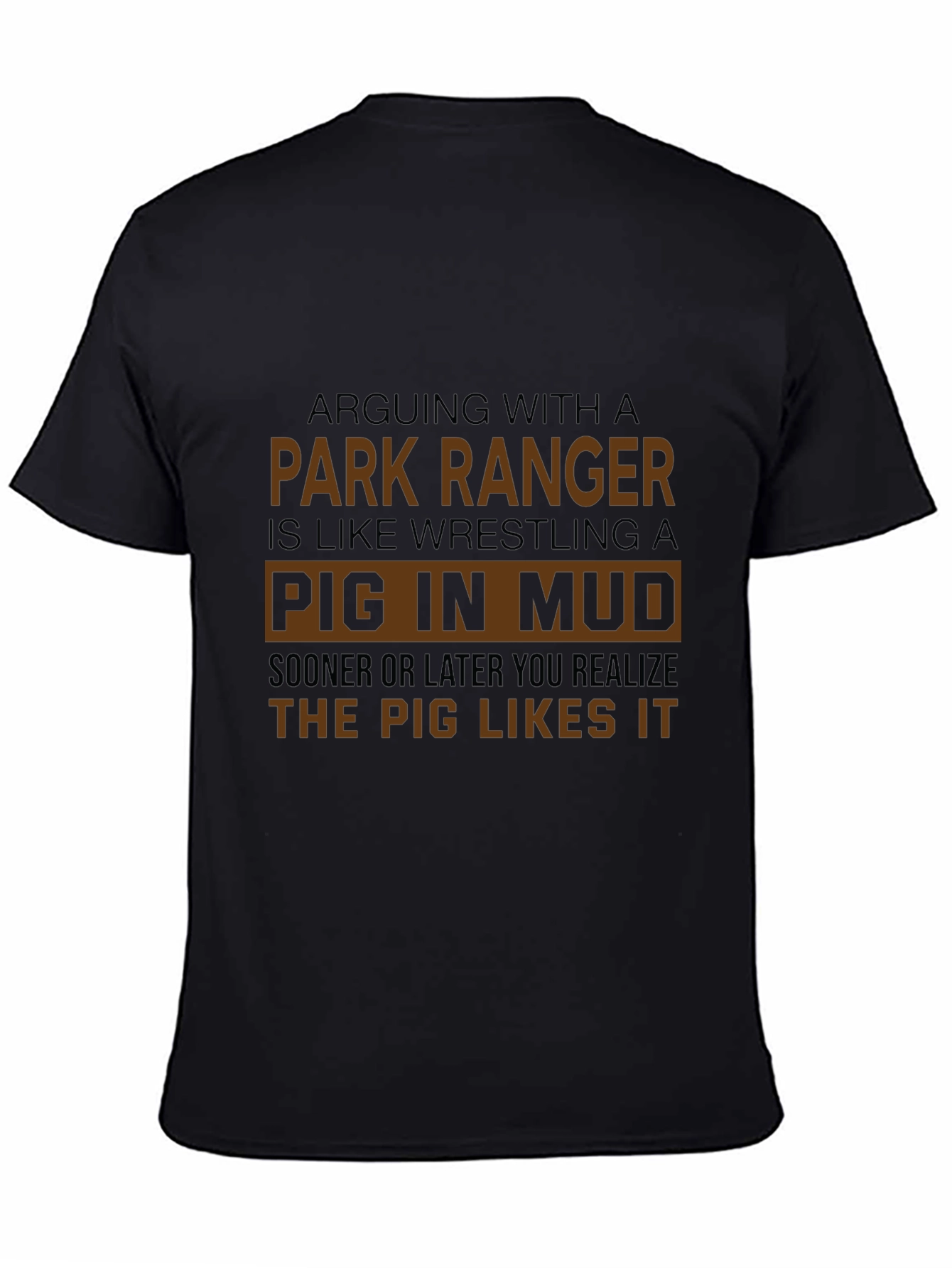 Park Ranger Pig in Mud Graphic Tee