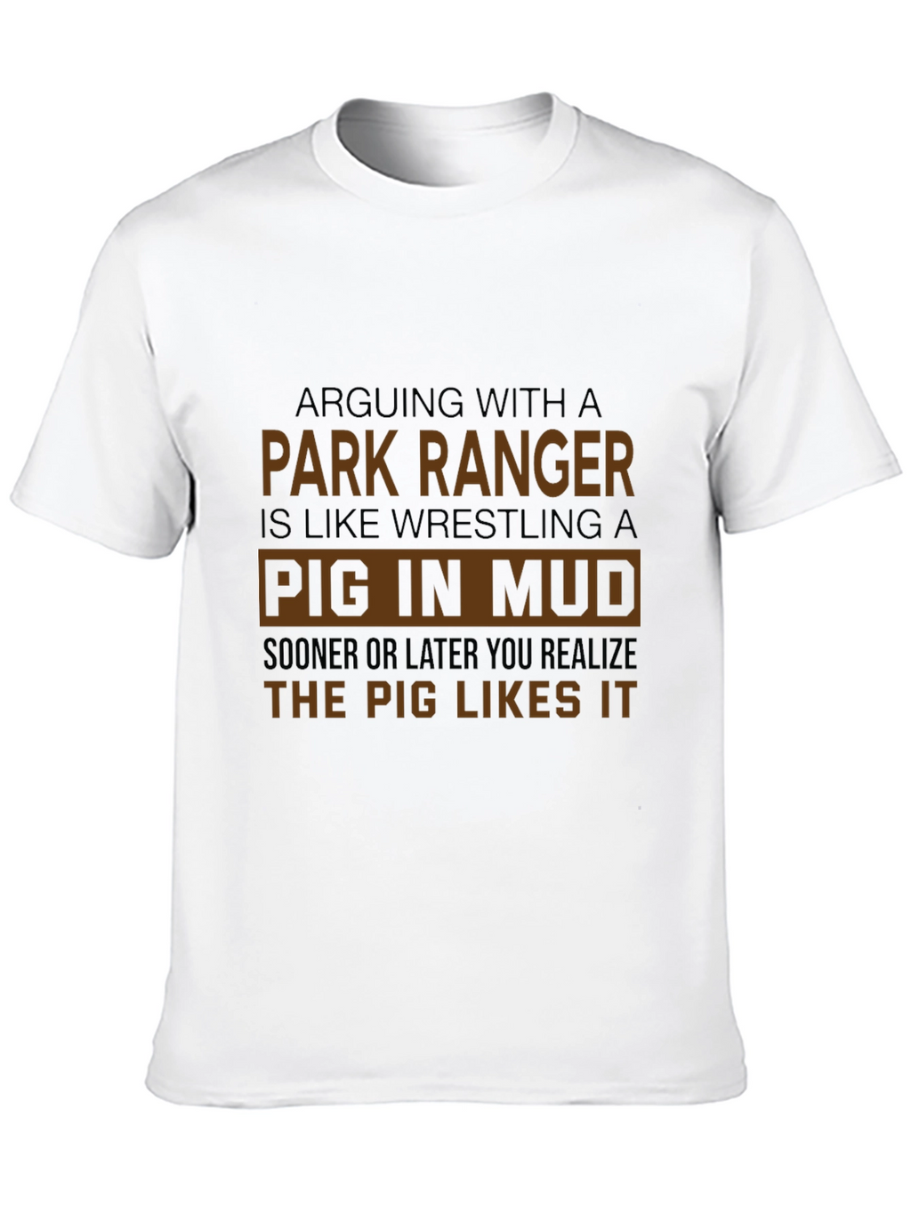Park Ranger Pig in Mud Graphic Tee
