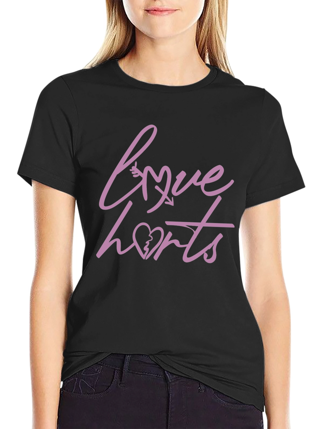 Love Hurts Graphic Tee - Stylish Black T-Shirt