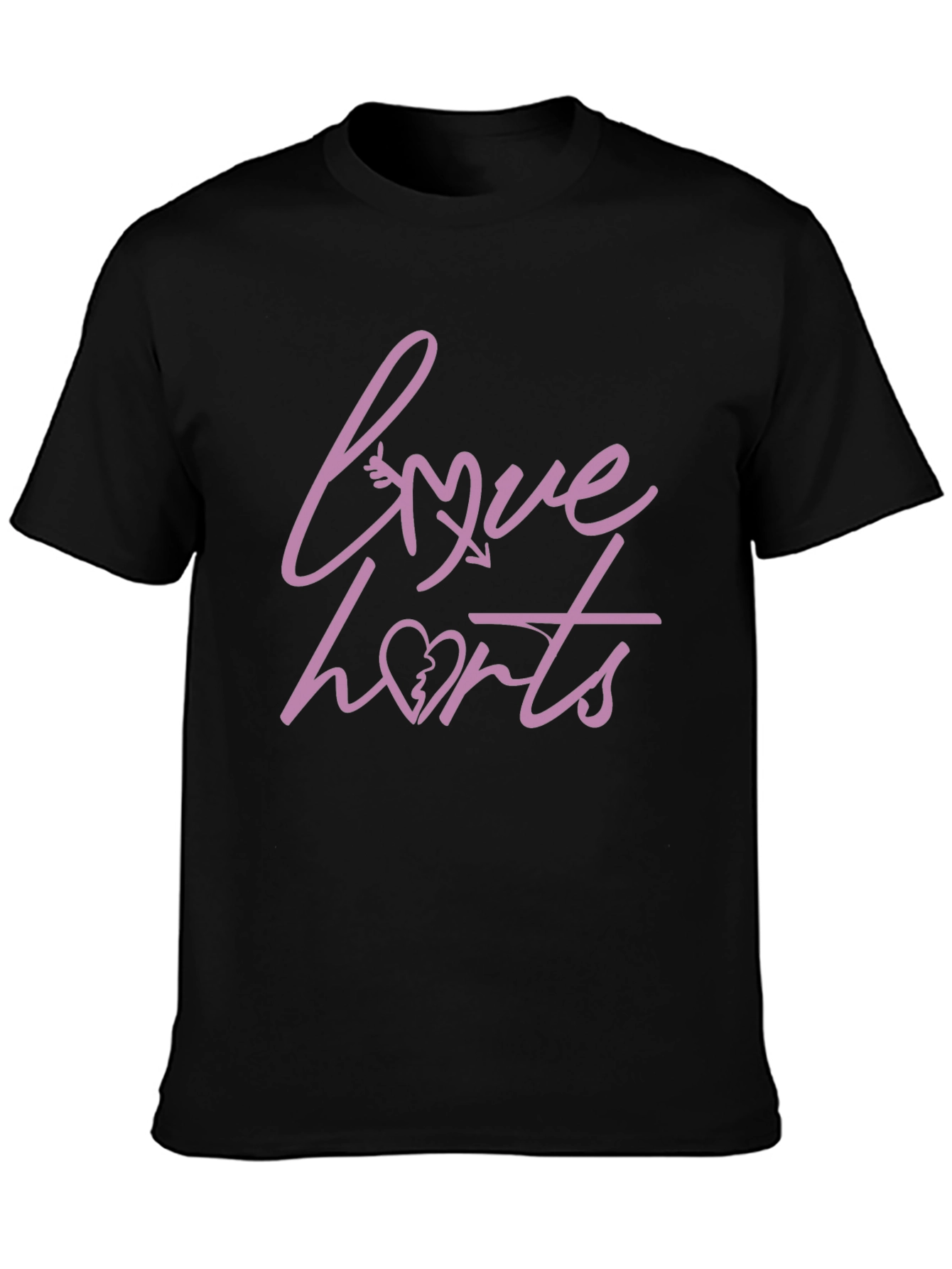 Love Hurts Graphic Tee - Stylish Black T-Shirt