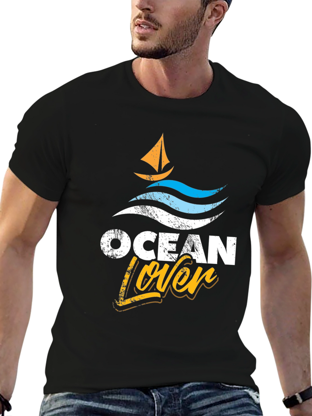 Ocean Lover Graphic Tee - Black