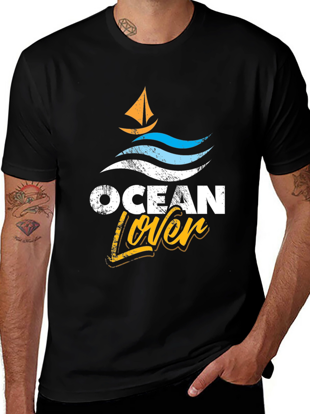 Ocean Lover Graphic Tee - Black