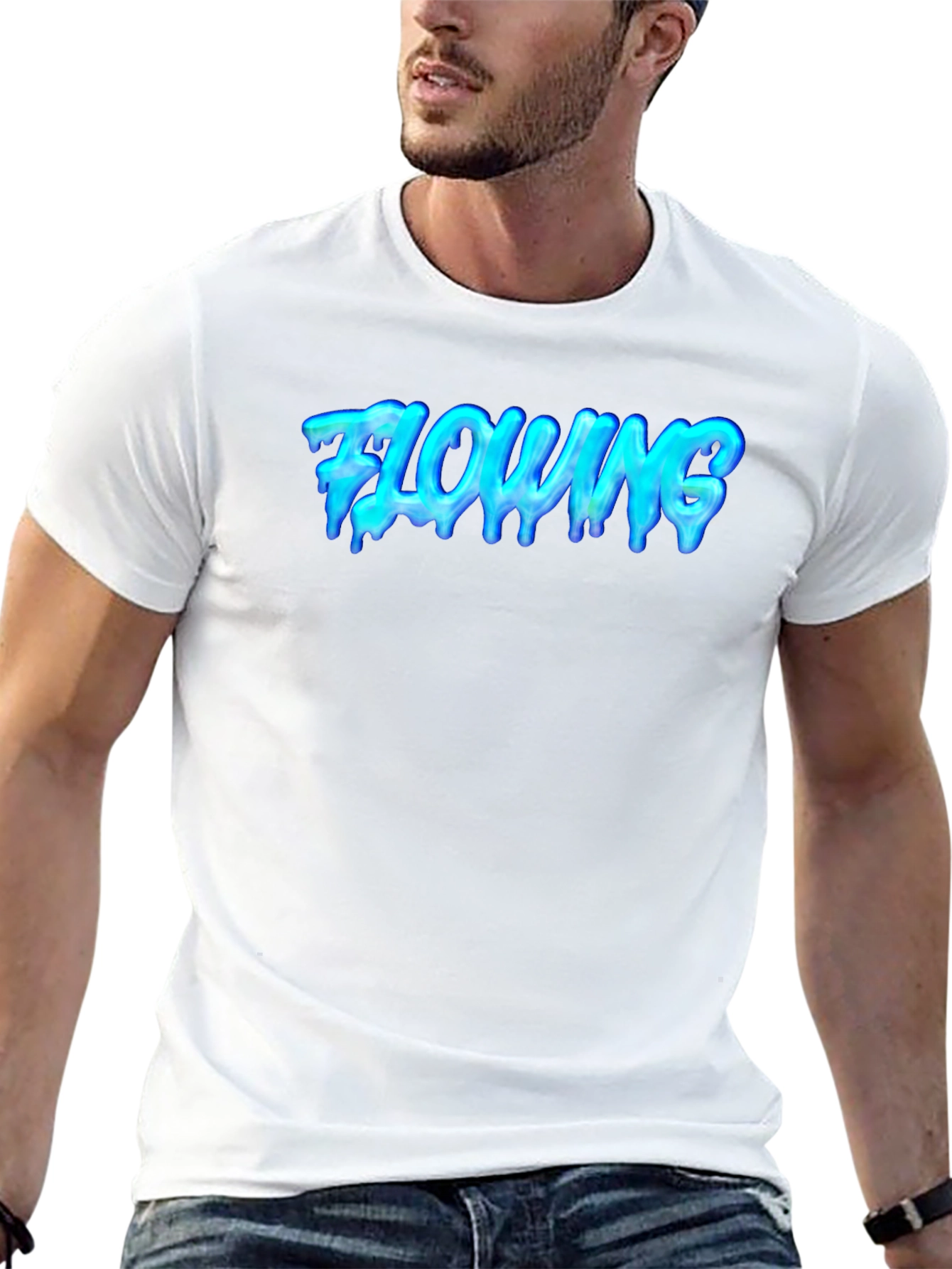 Flowing Graphic Tee - Cool Black T-Shirt