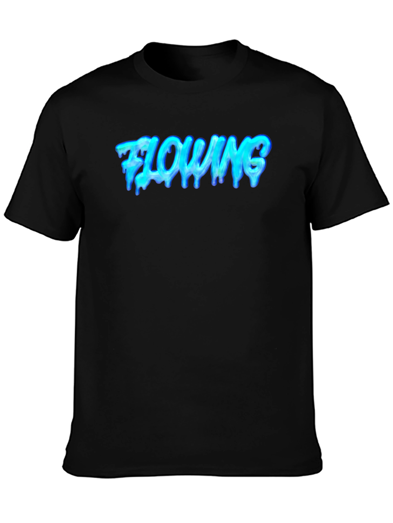 Flowing Graphic Tee - Cool Black T-Shirt