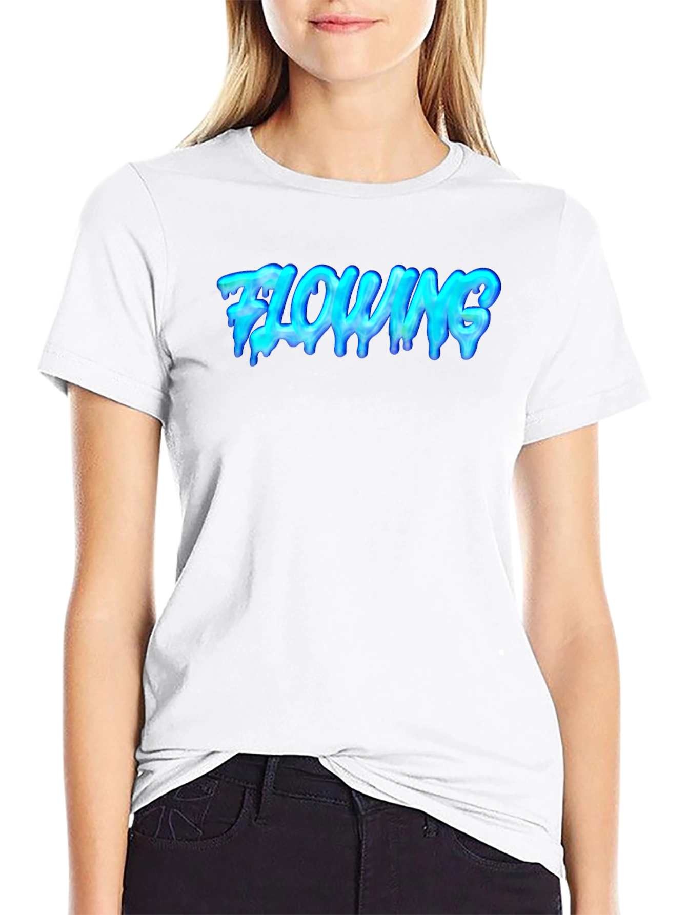 Flowing Graphic Tee - Cool Black T-Shirt