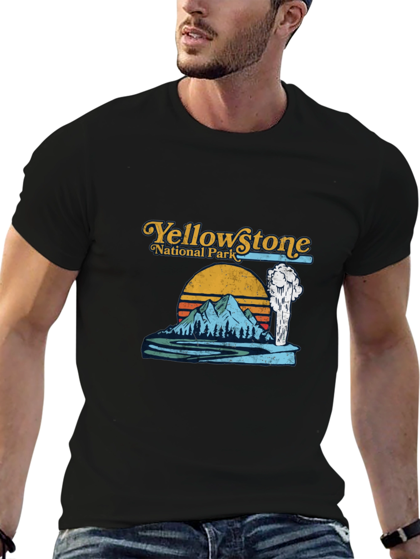 Yellowstone National Park Graphic Tee - Black