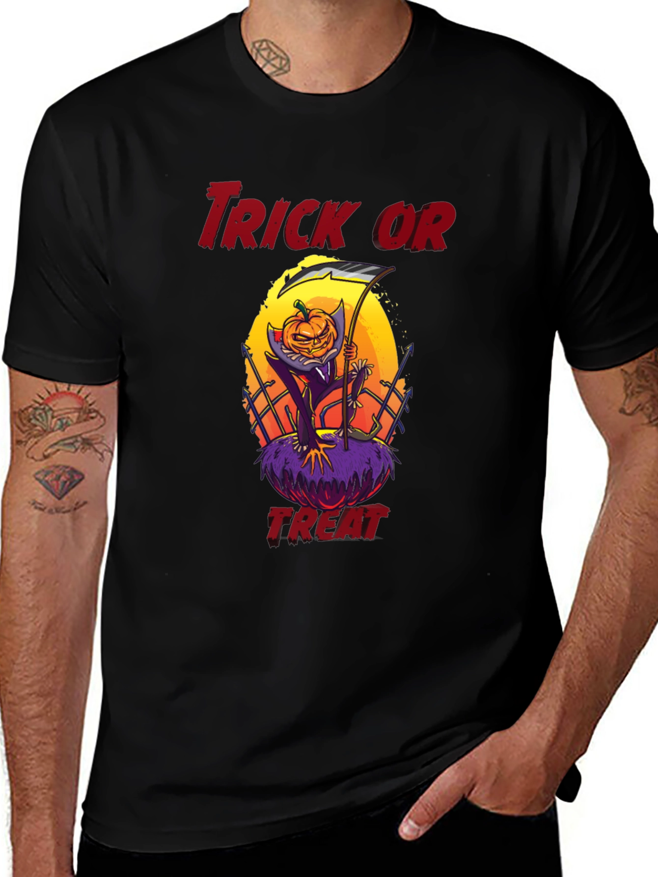 Halloween Trick or Treat Pumpkin Reaper T-Shirt
