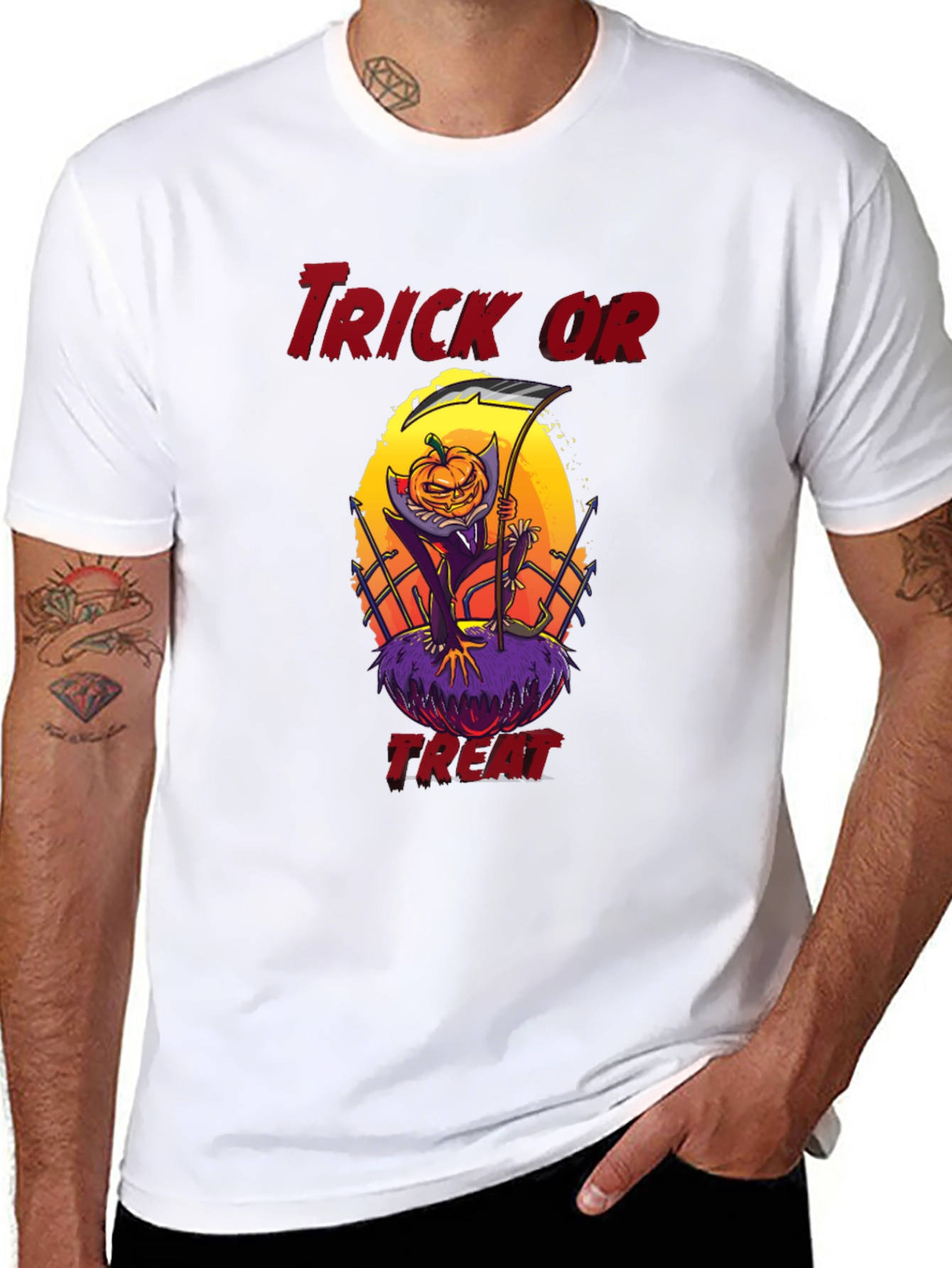 Halloween Trick or Treat Pumpkin Reaper T-Shirt