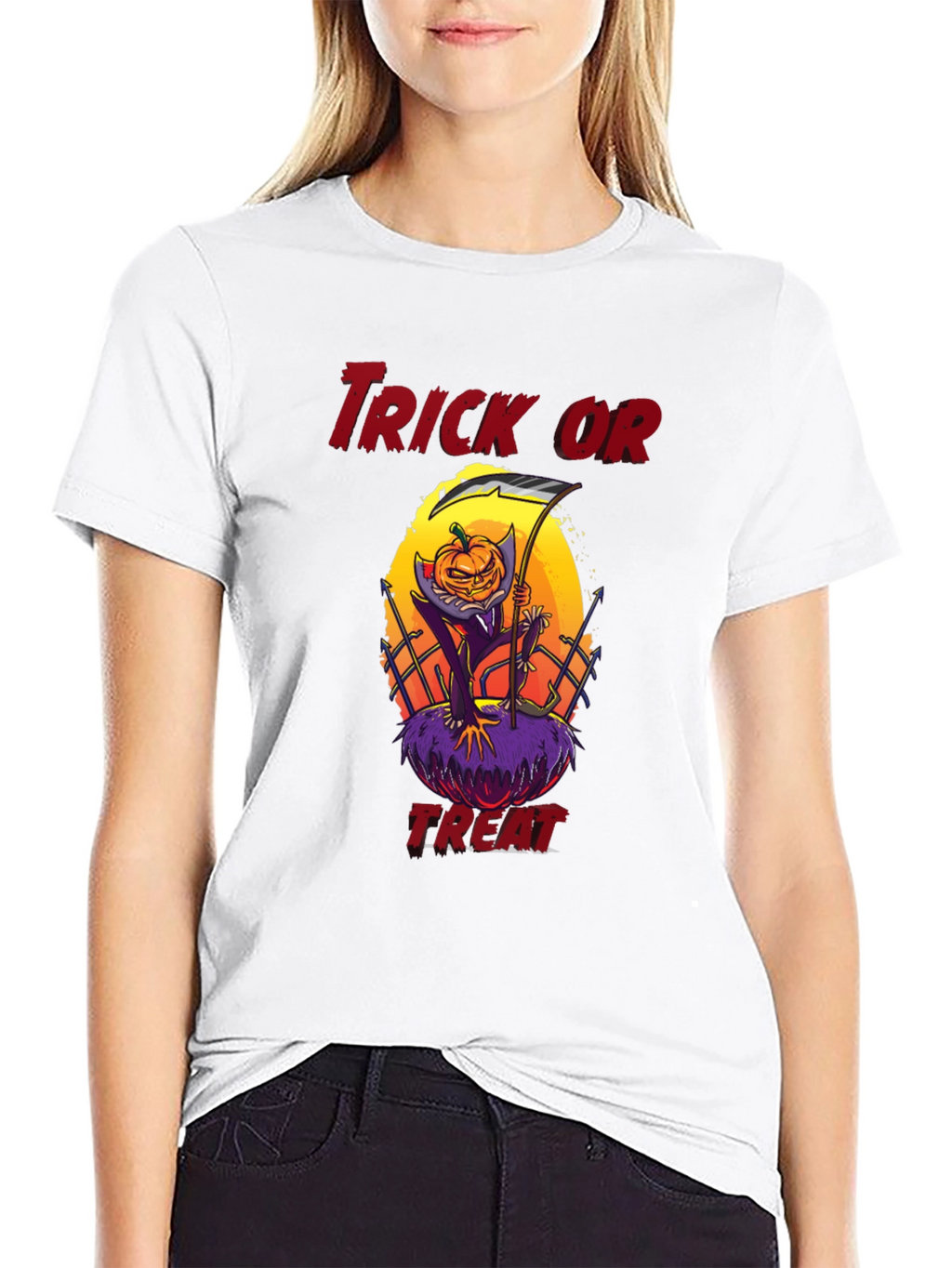 Halloween Trick or Treat Pumpkin Reaper T-Shirt