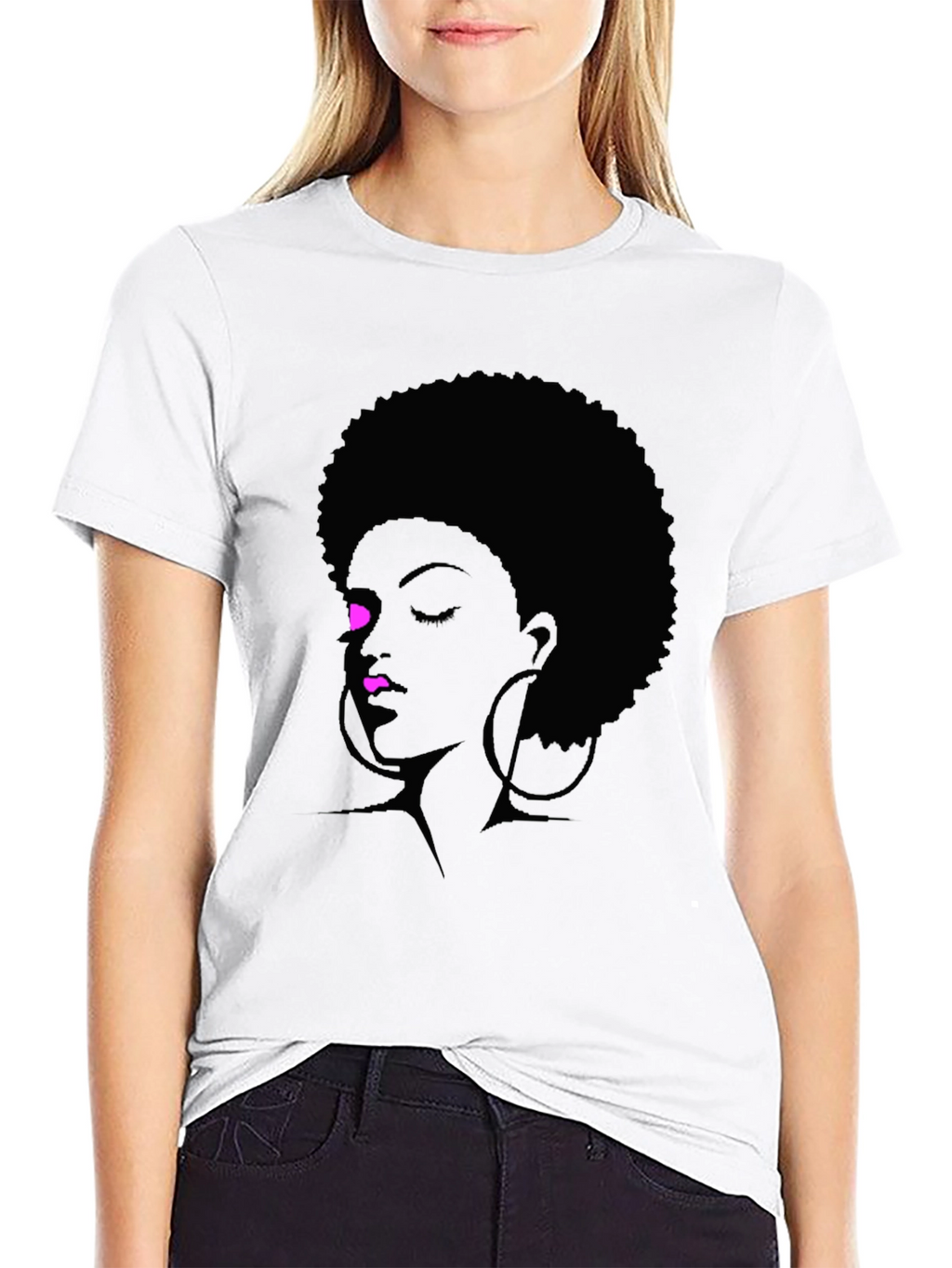 Afro Silhouette Tee - Black Graphic T-Shirt
