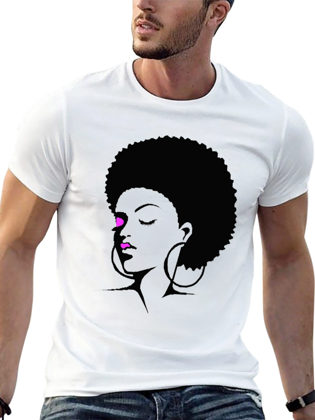 Afro Silhouette Tee - Black Graphic T-Shirt