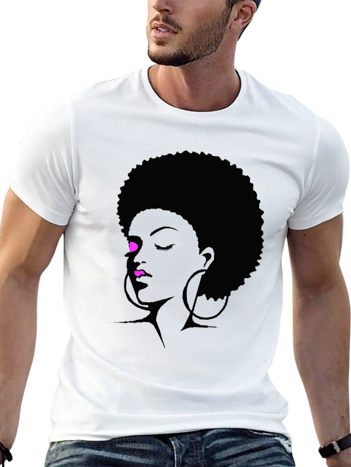 Afro Silhouette Tee - Black Graphic T-Shirt