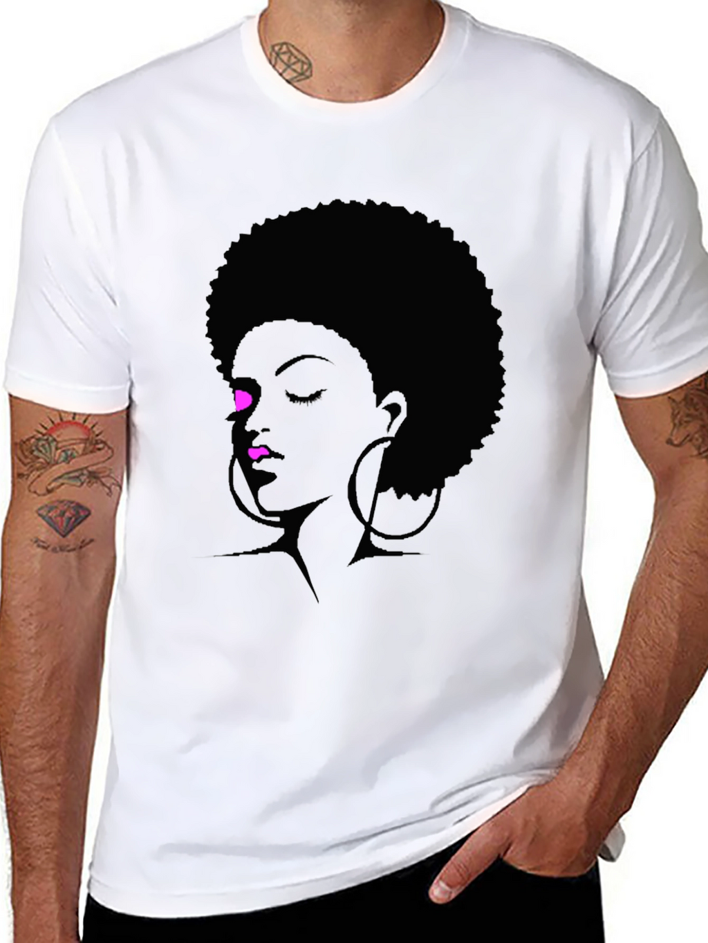 Afro Silhouette Tee - Black Graphic T-Shirt