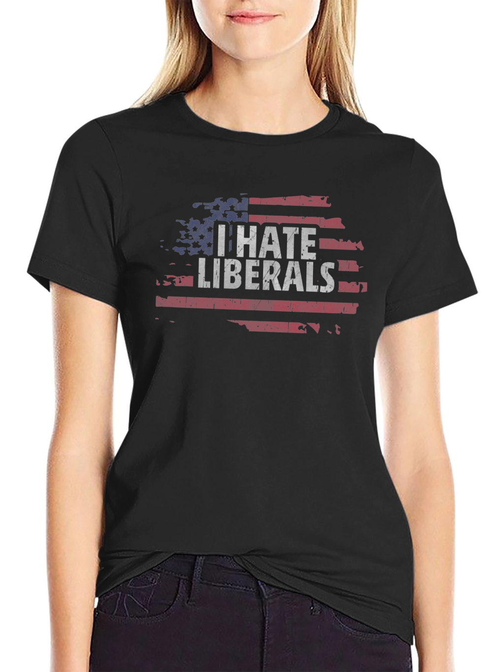 I Hate Liberals Flag Tee
