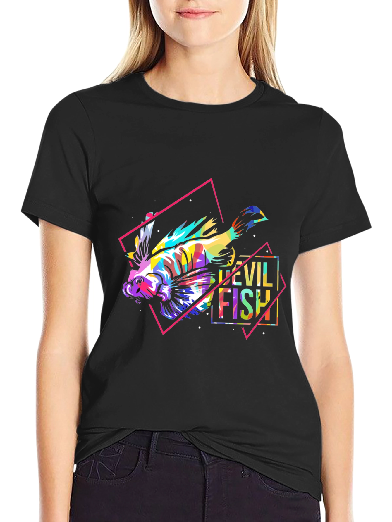 Evil Fish Graphic Tee - Mens Black T-Shirt