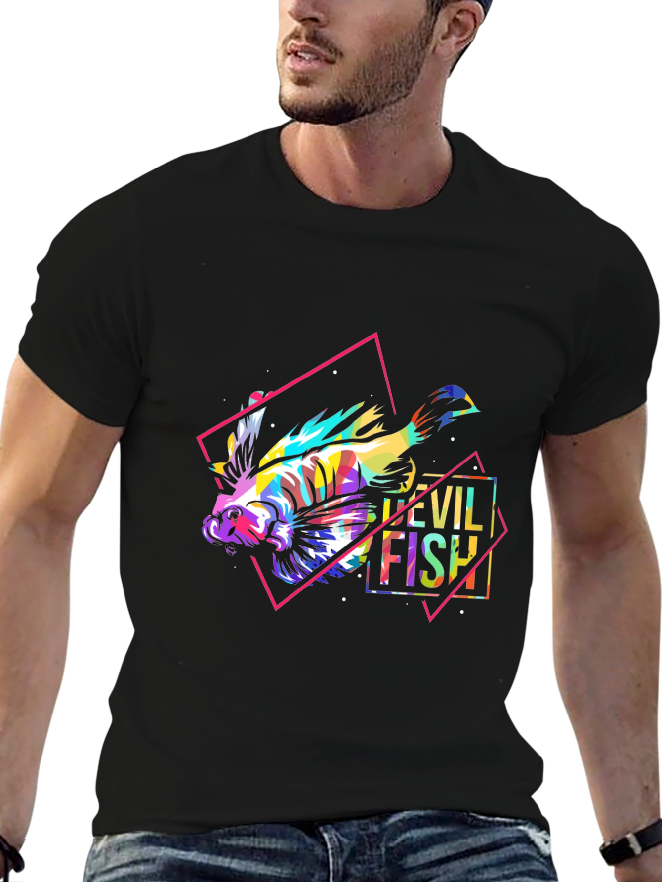Evil Fish Graphic Tee - Mens Black T-Shirt