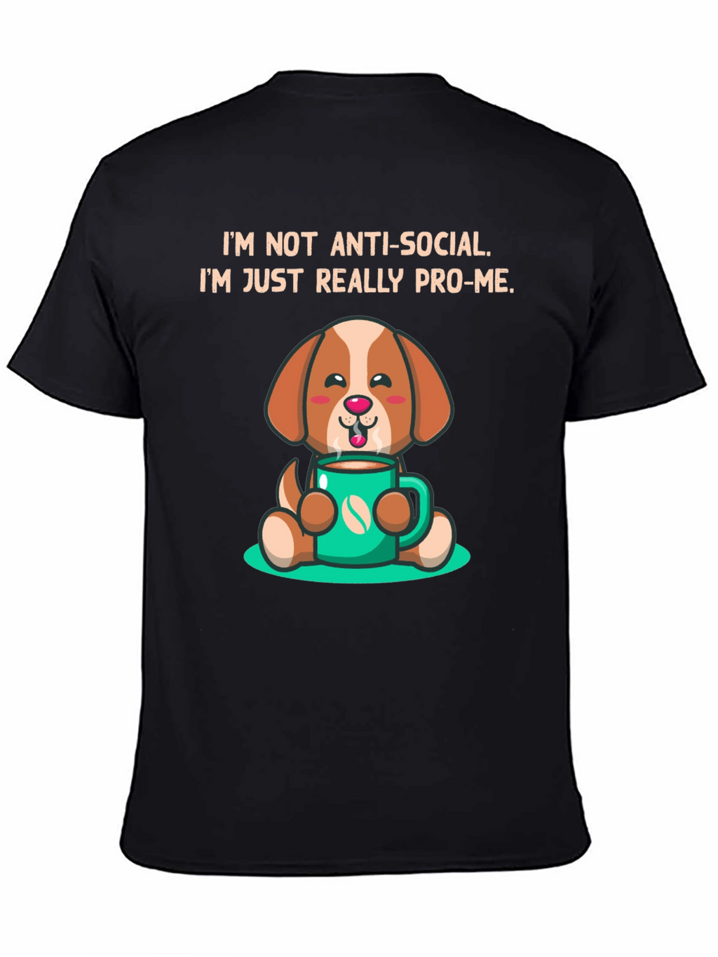 Anti-Social Pro-Me Dog Graphic T-Shirt