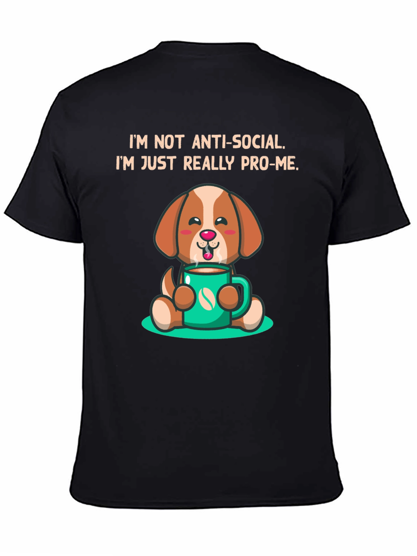Anti-Social Pro-Me Dog Graphic T-Shirt