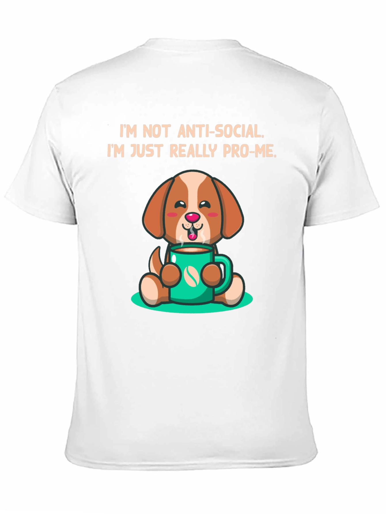 Anti-Social Pro-Me Dog Graphic T-Shirt