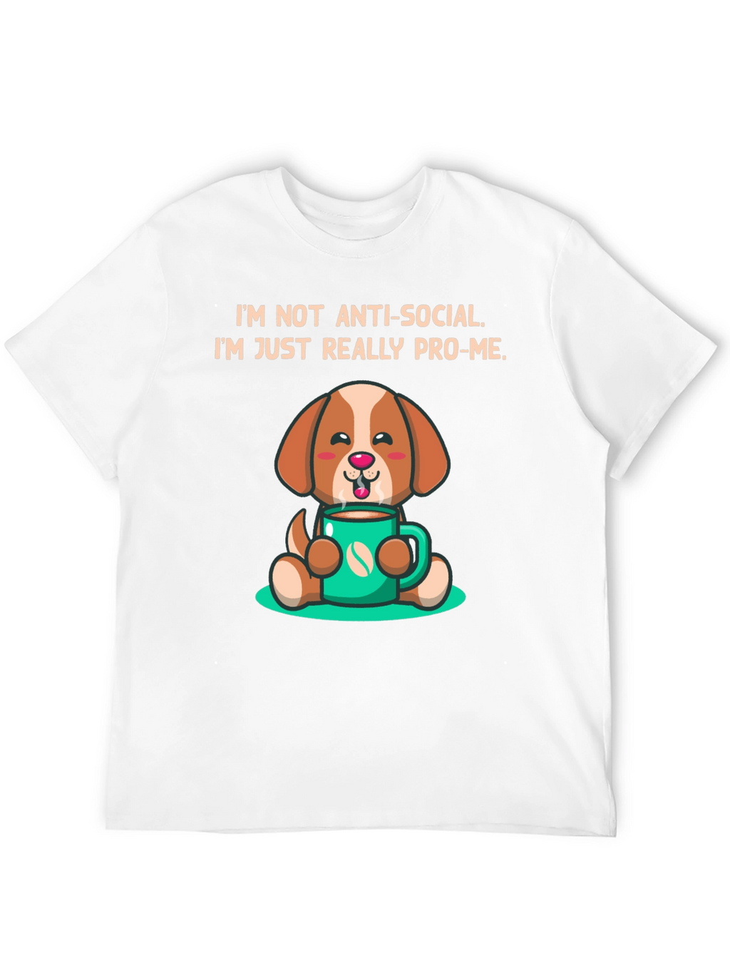 Anti-Social Pro-Me Dog Graphic T-Shirt