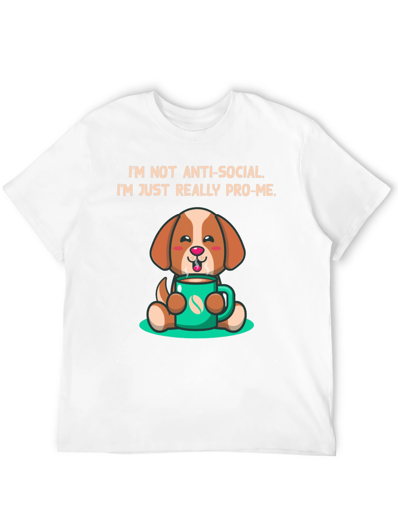 Anti-Social Pro-Me Dog Graphic T-Shirt