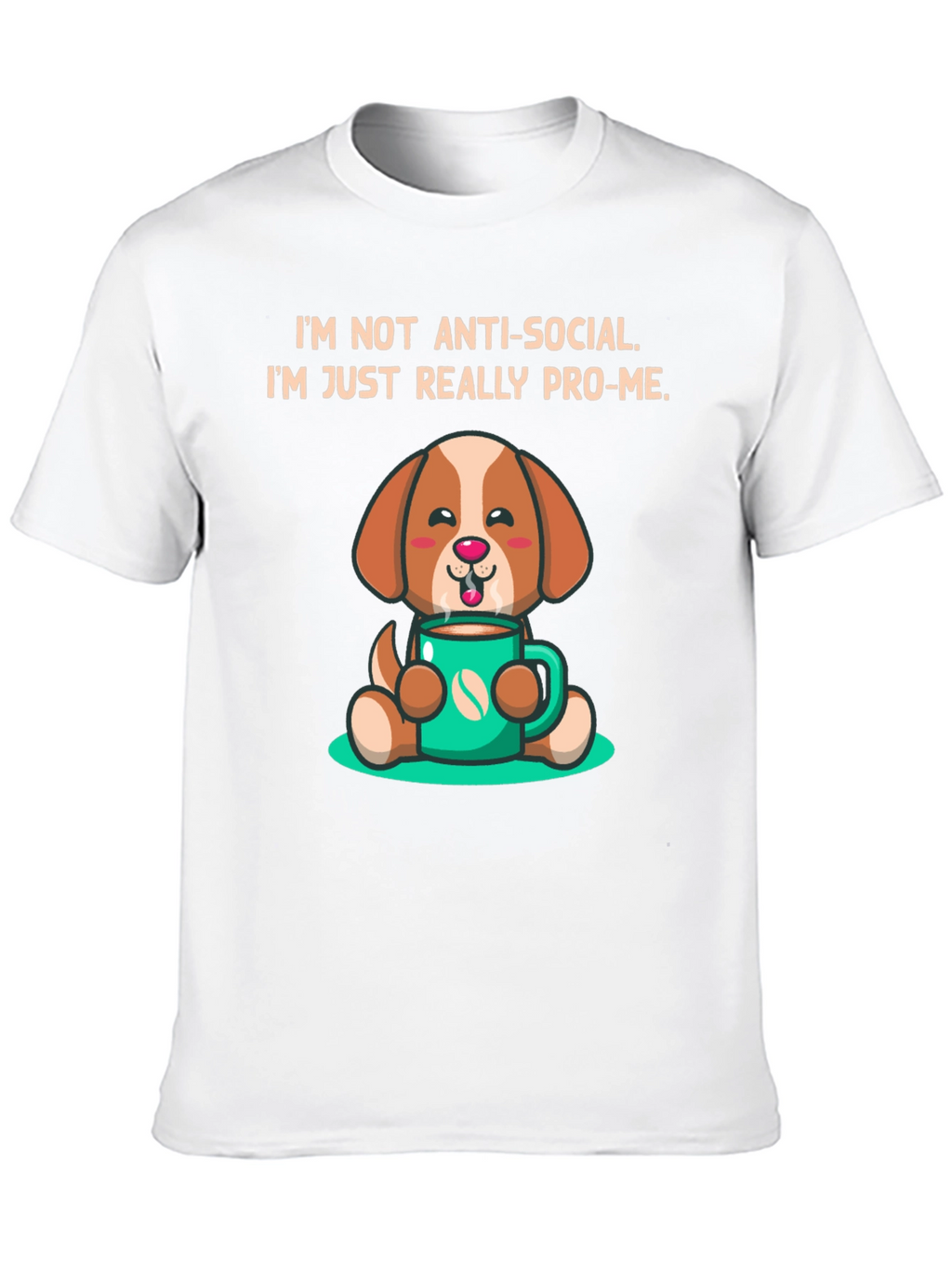 Anti-Social Pro-Me Dog Graphic T-Shirt
