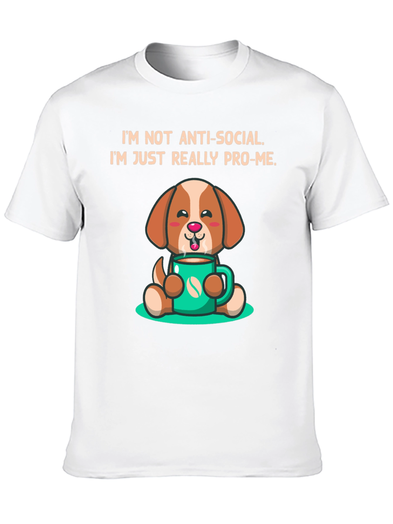 Anti-Social Pro-Me Dog Graphic T-Shirt