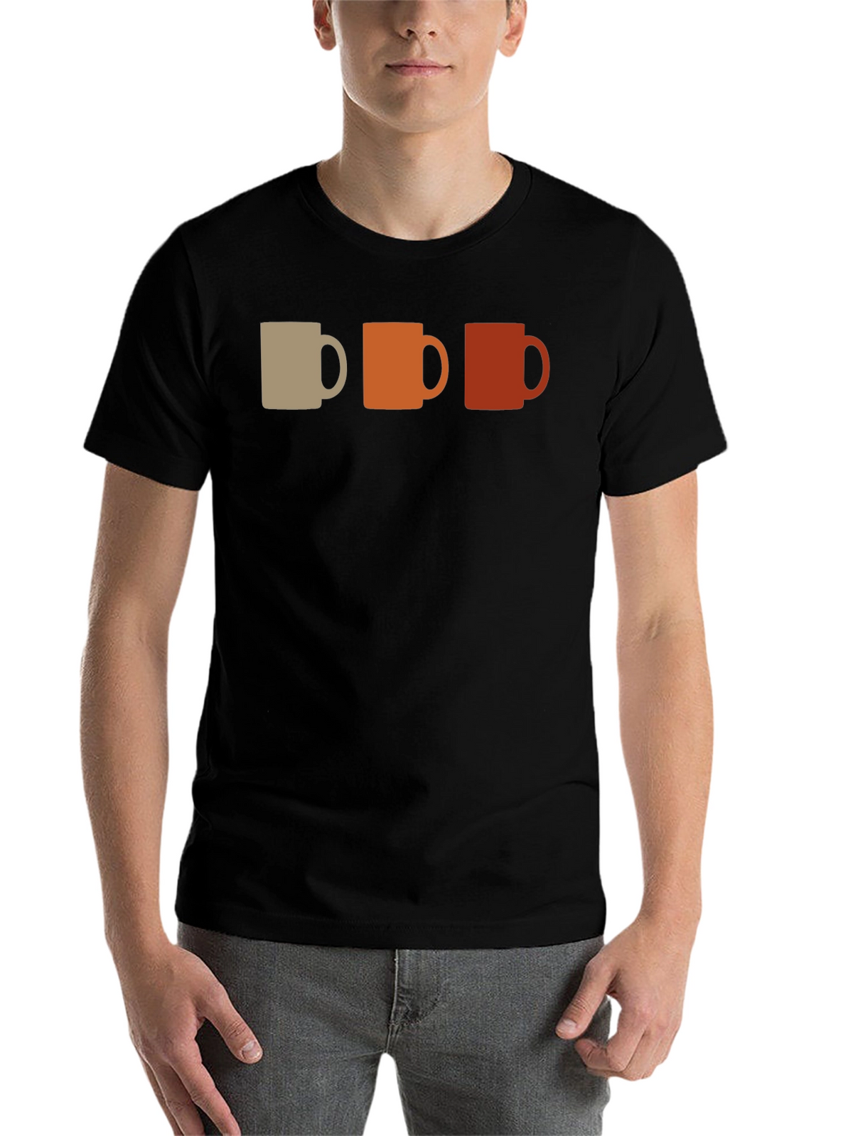 Retro Coffee Mug Graphic Tee - Black