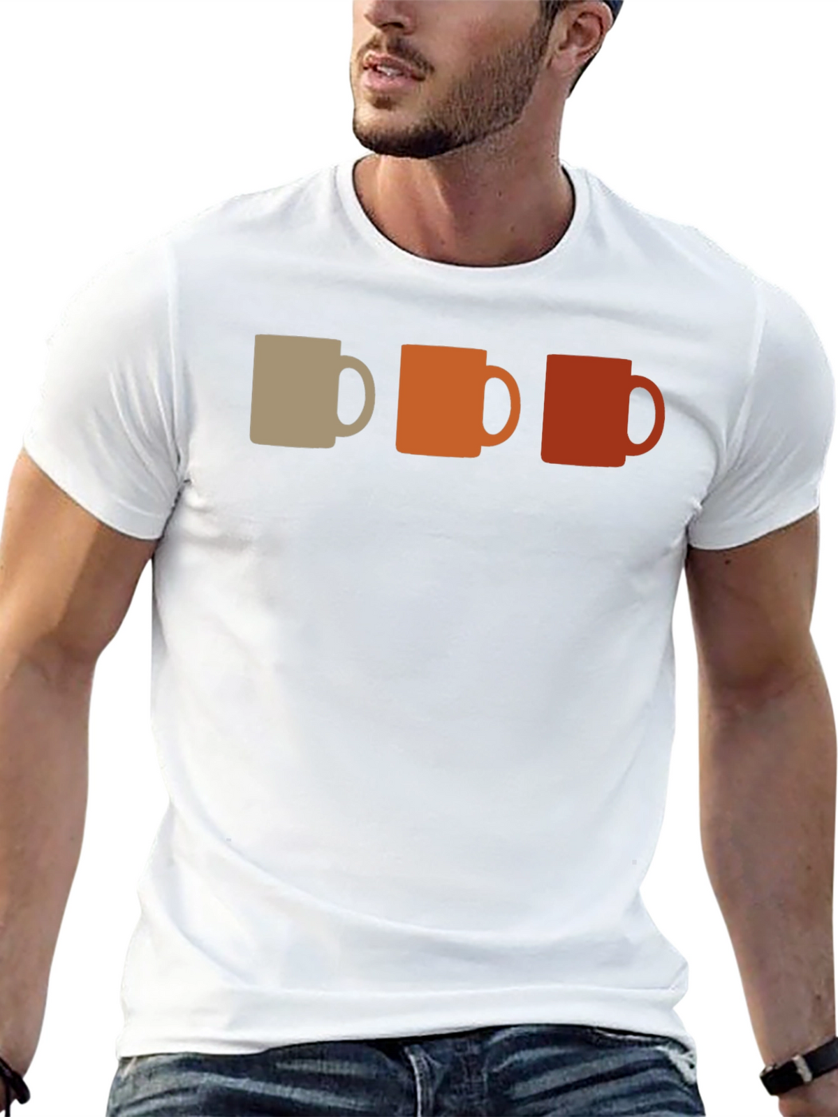 Retro Coffee Mug Graphic Tee - Black
