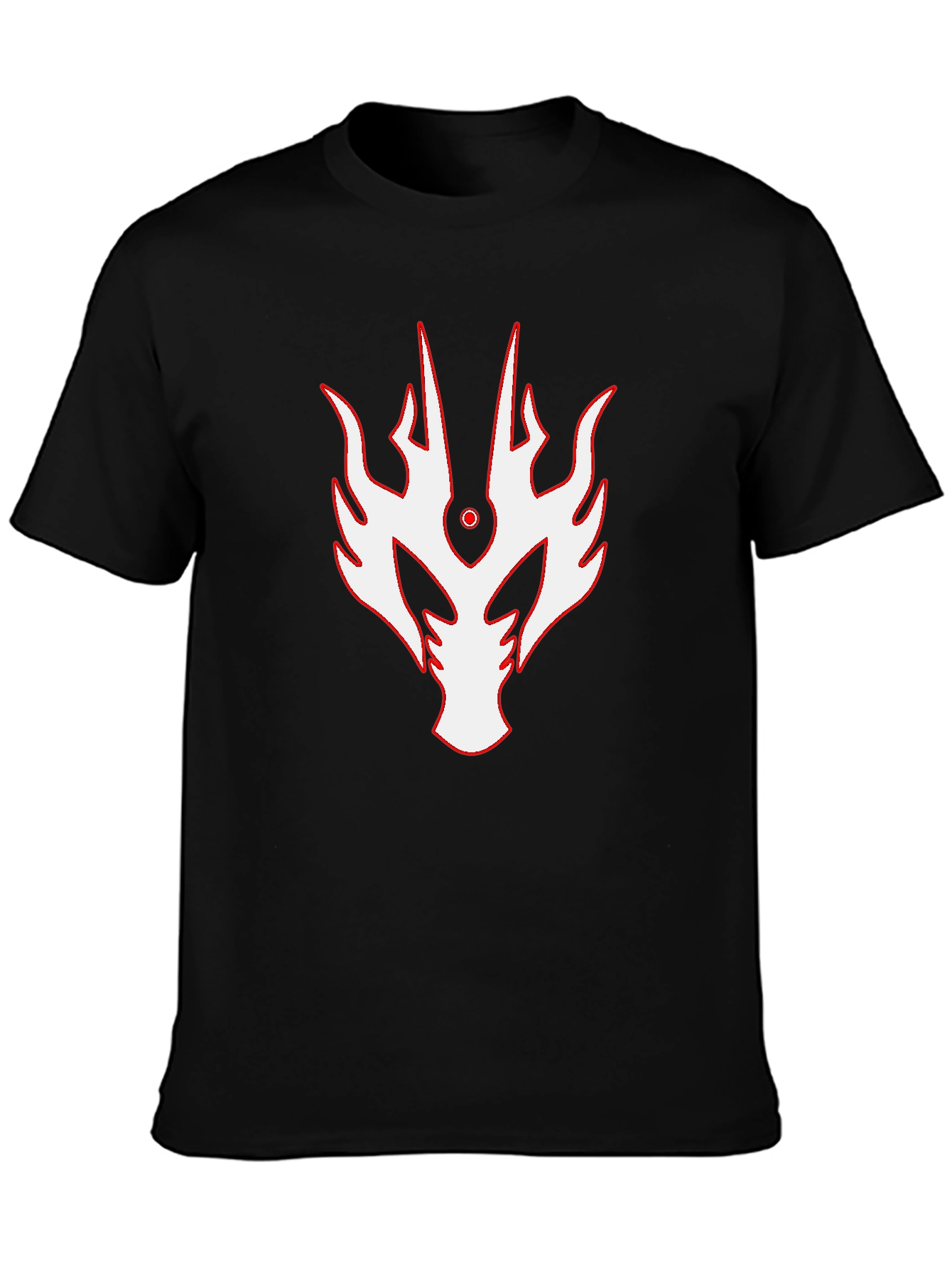 Dragon Crest Graphic Tee - Black Cotton Blend Shirt