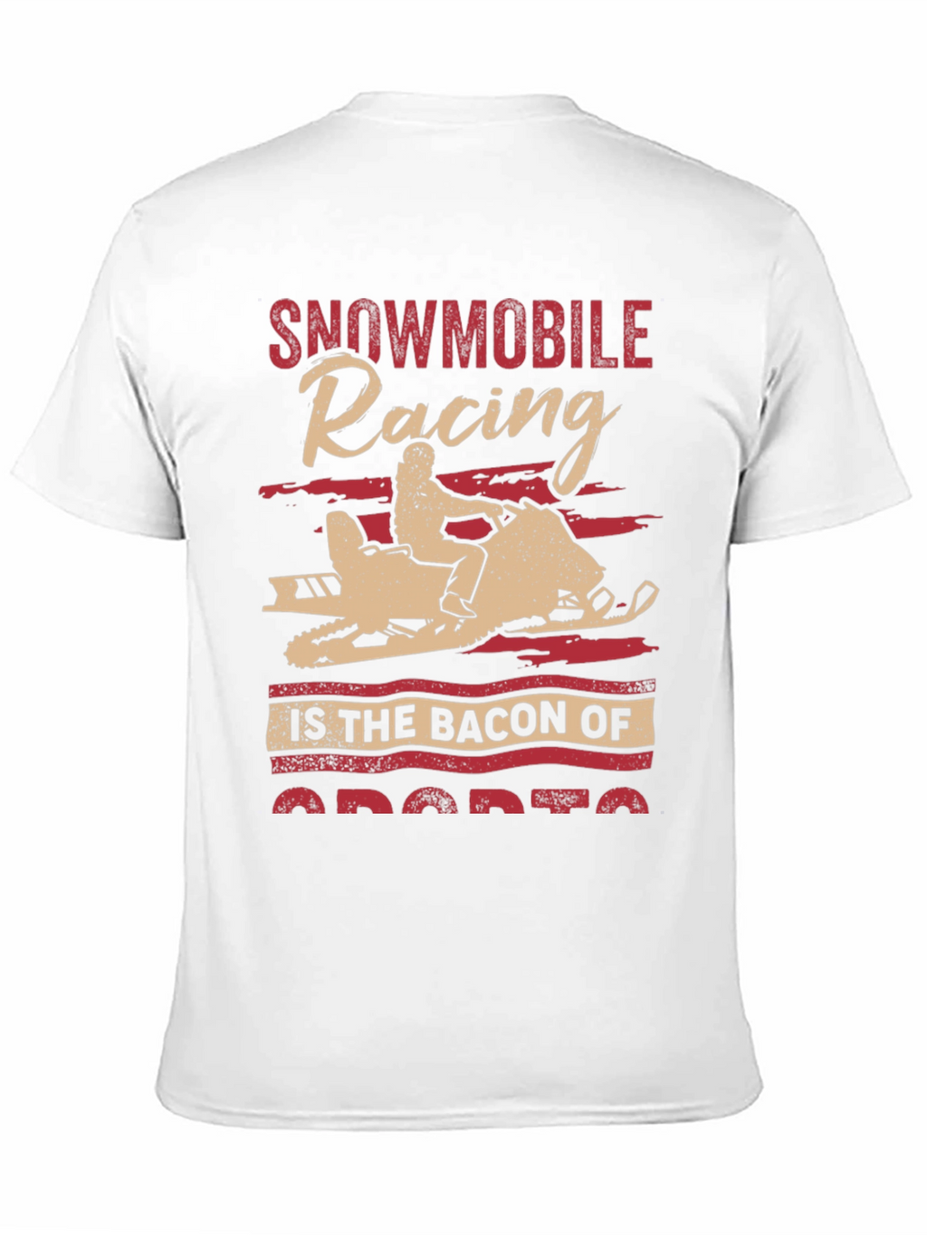 Snowmobile Racing Bacon of Sports Graphic Tee