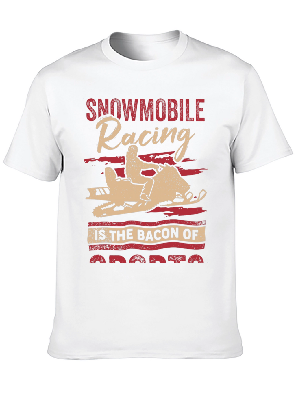 Snowmobile Racing Bacon of Sports Graphic Tee