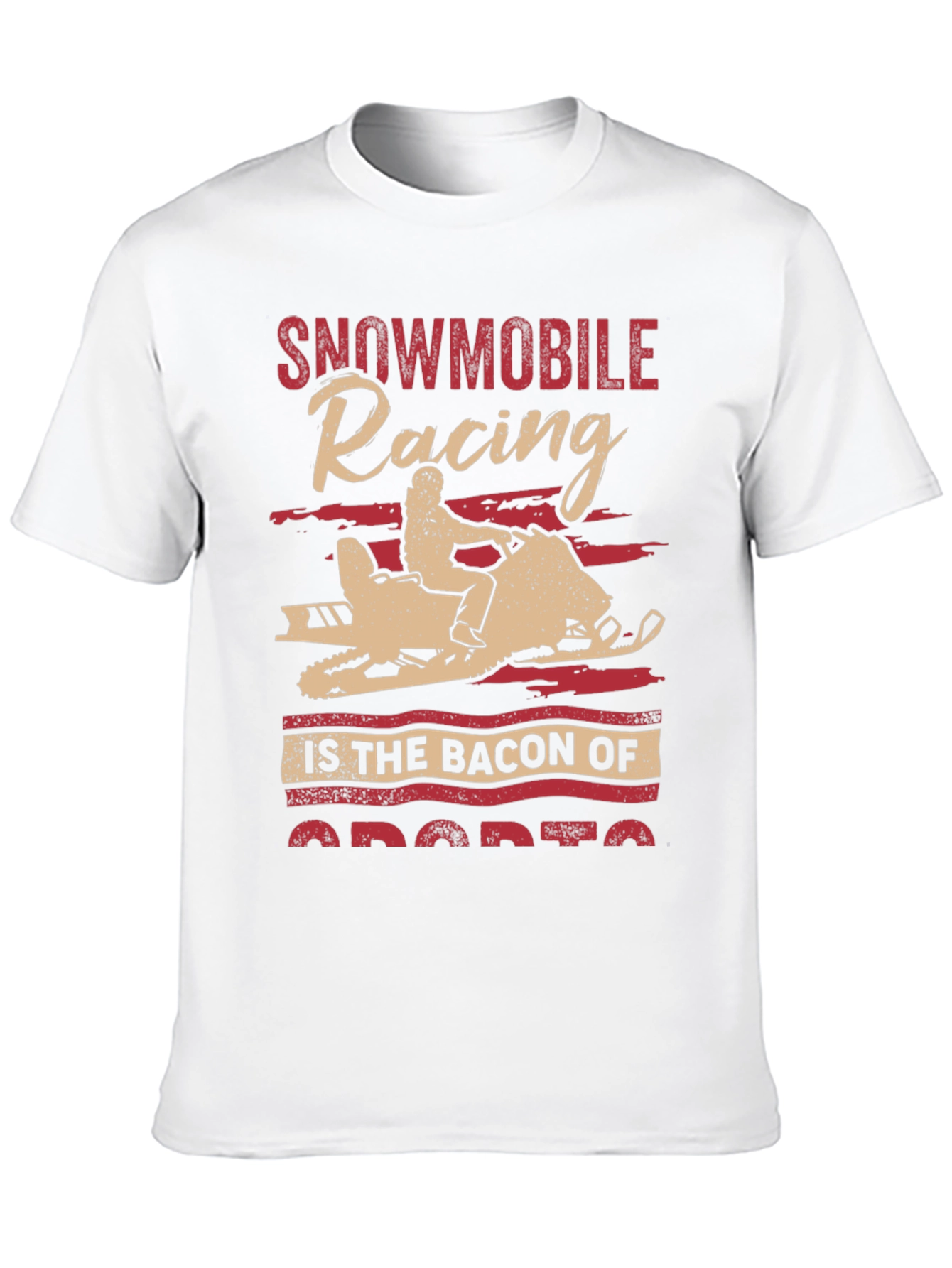 Snowmobile Racing Bacon of Sports Graphic Tee